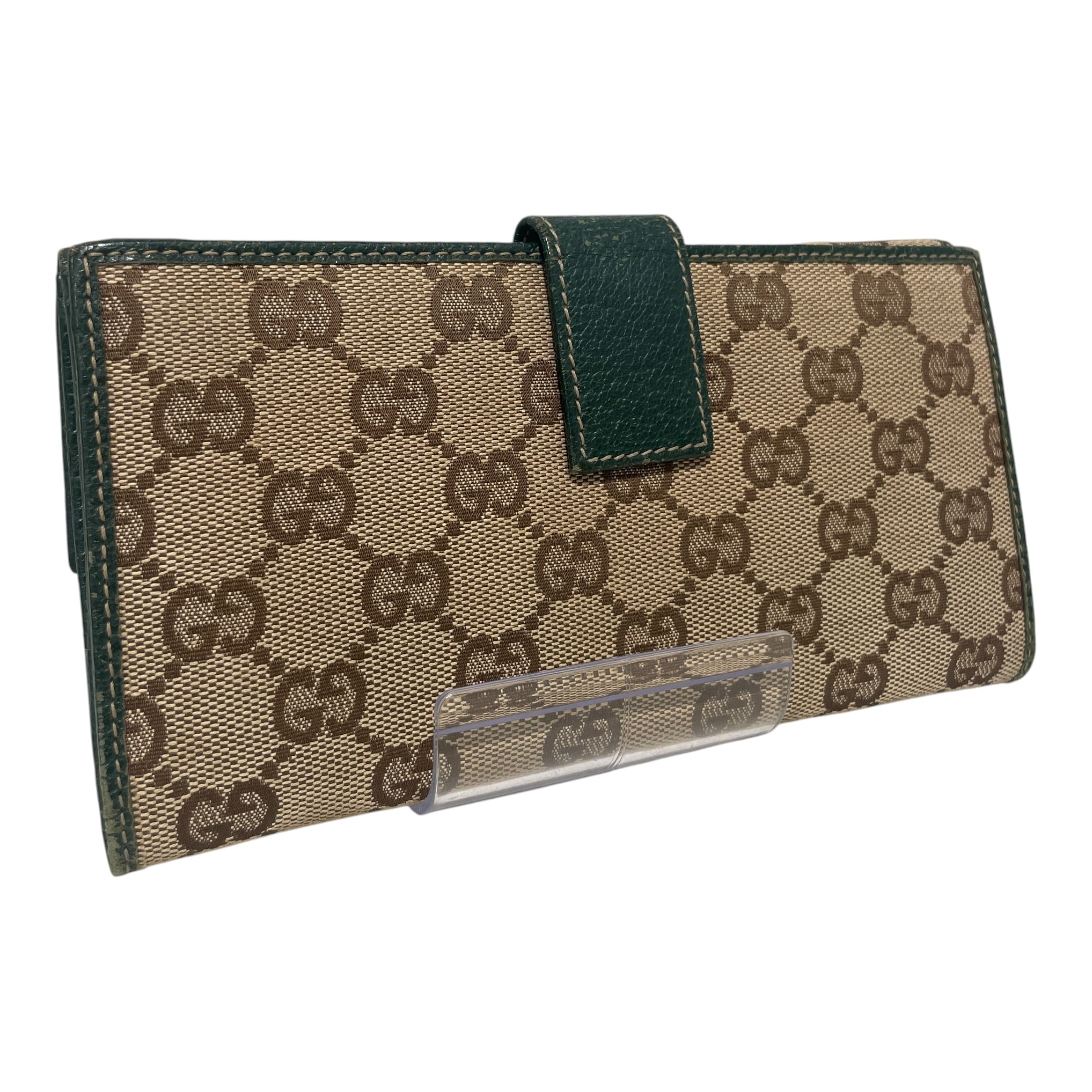 GUCCI/Long Wallet/All Over Print/Cotton/BEG/L's/Sherry Long Green Red Stripe view 5