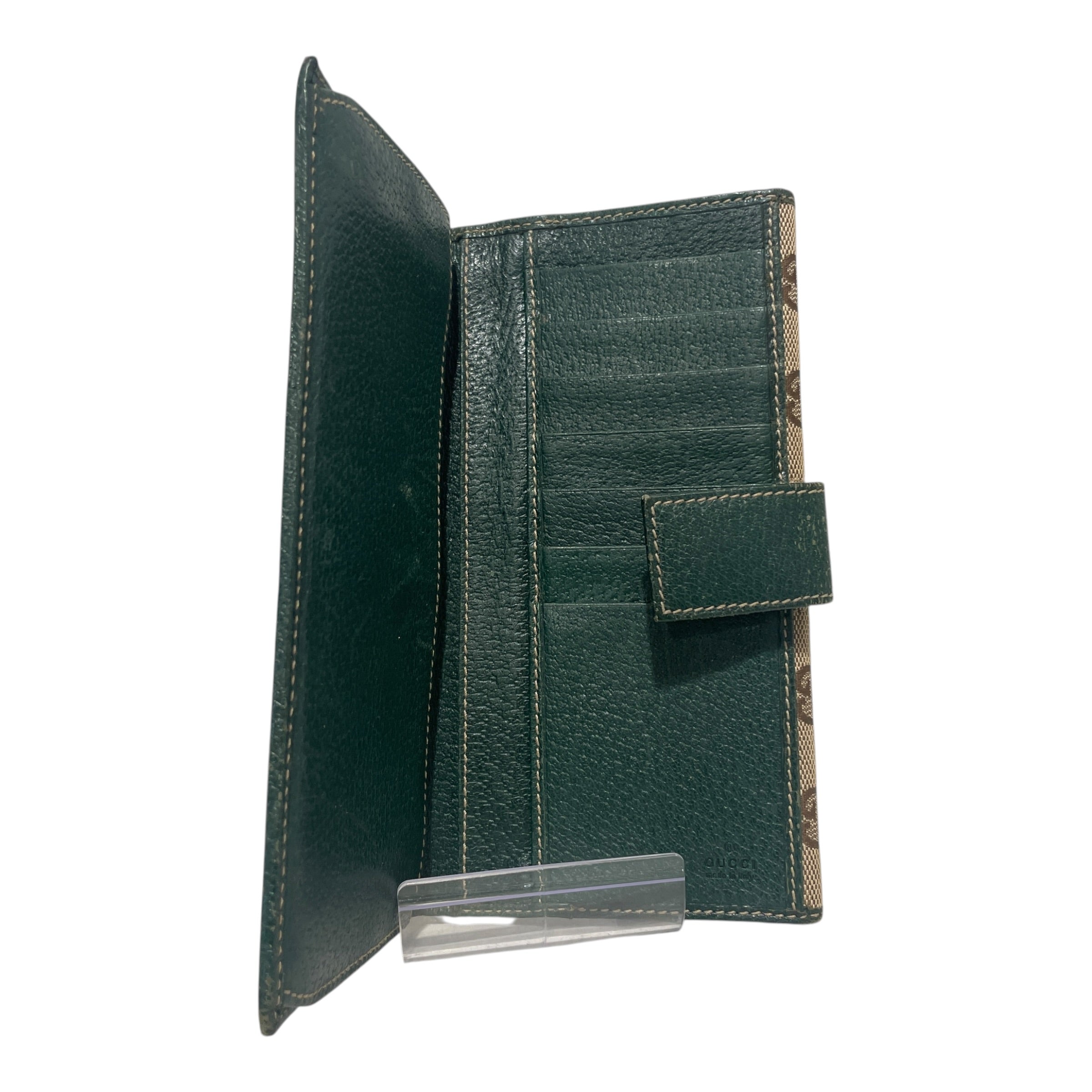 GUCCI/Long Wallet/All Over Print/Cotton/BEG/L's/Sherry Long Green Red Stripe view 4