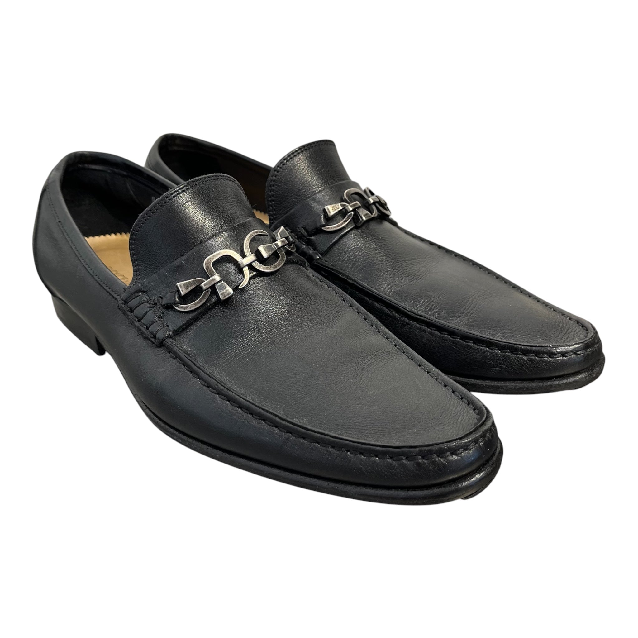 DOLCE&GABBANA/Loafers/US 7/Leather/BLK/metal hrdware loafr dressshoe view 1