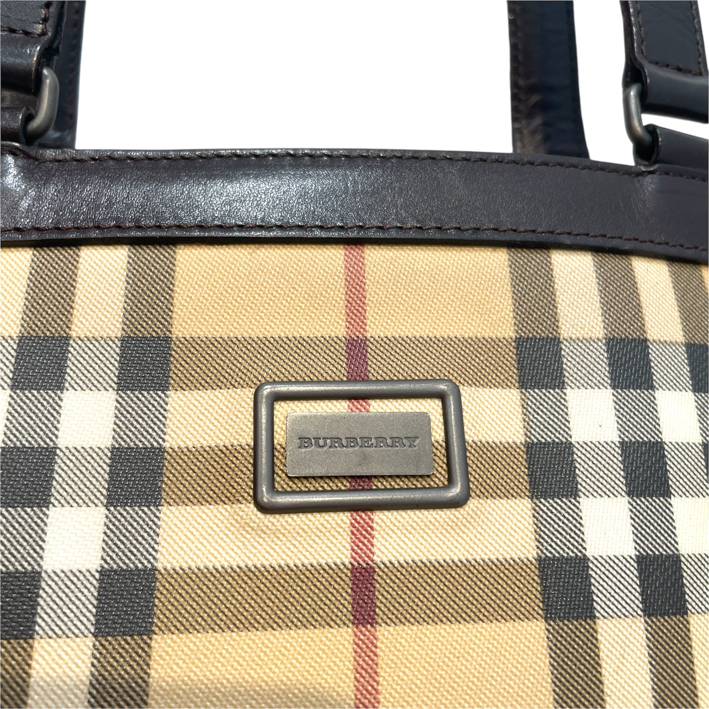 BURBERRY LONDON/Tote Bag/Plaid/Leather/CRM/Nova Check PVC Tote Bag view 2