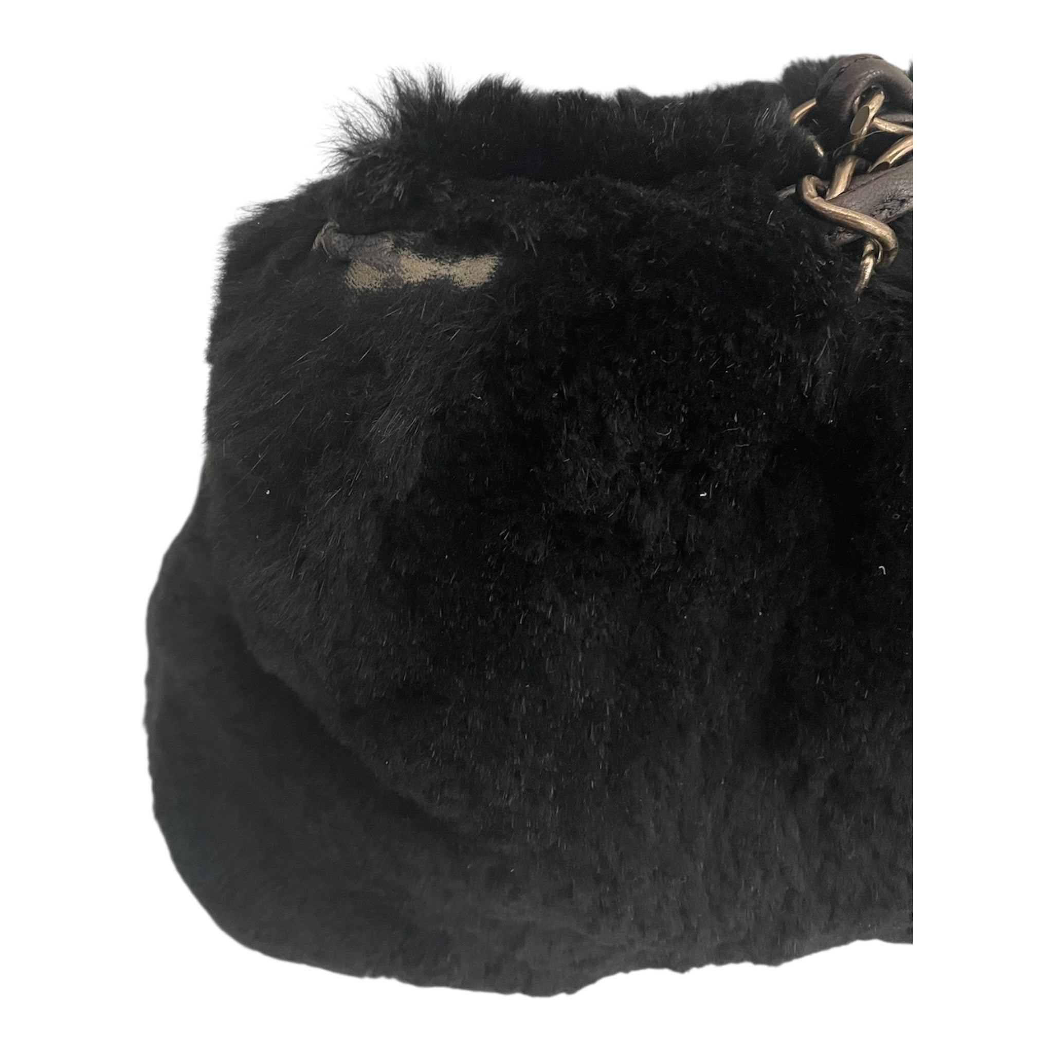 CHANEL/Bag/BLK/fur chain view 8