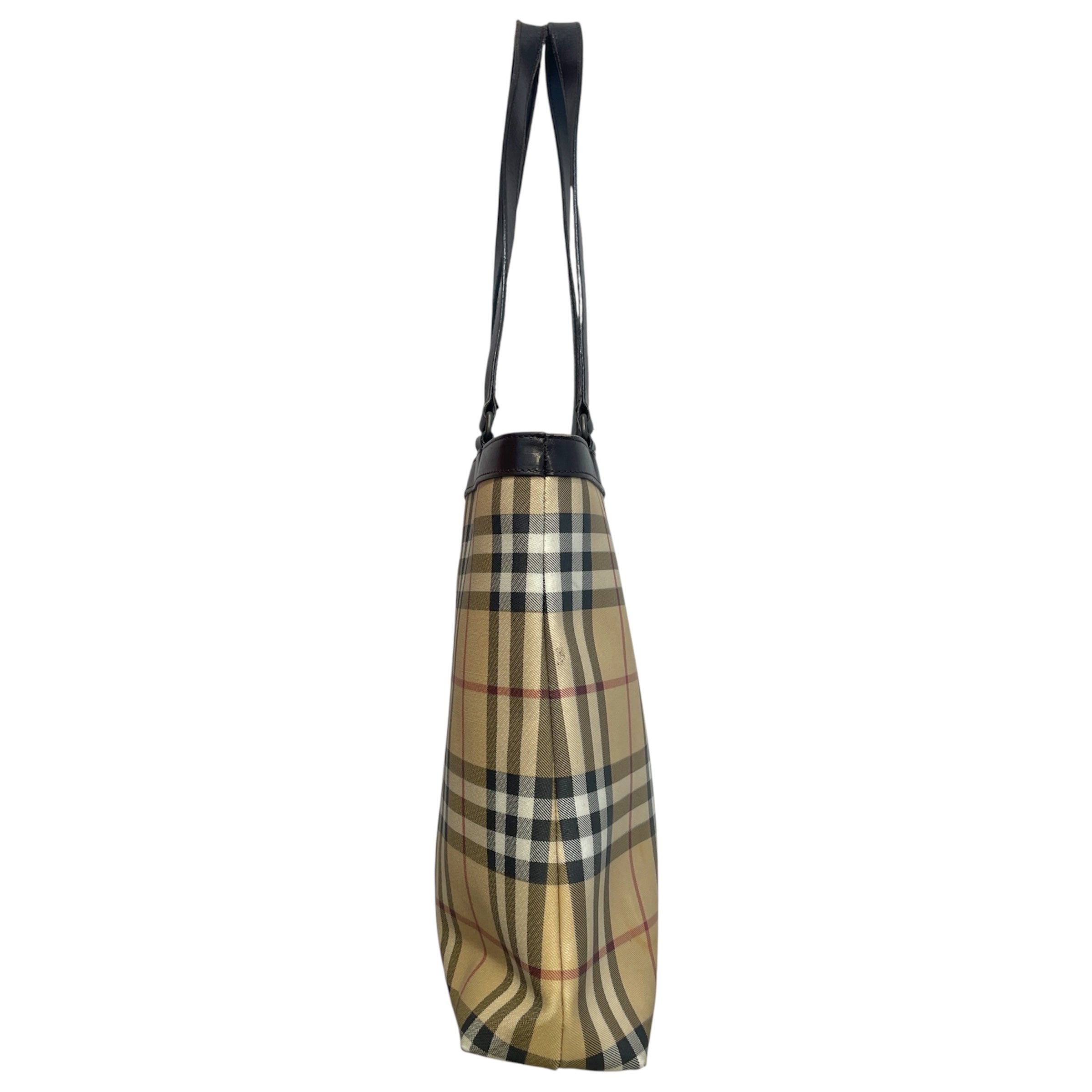BURBERRY LONDON/Tote Bag/Plaid/Leather/CRM/Nova Check PVC Tote Bag view 3