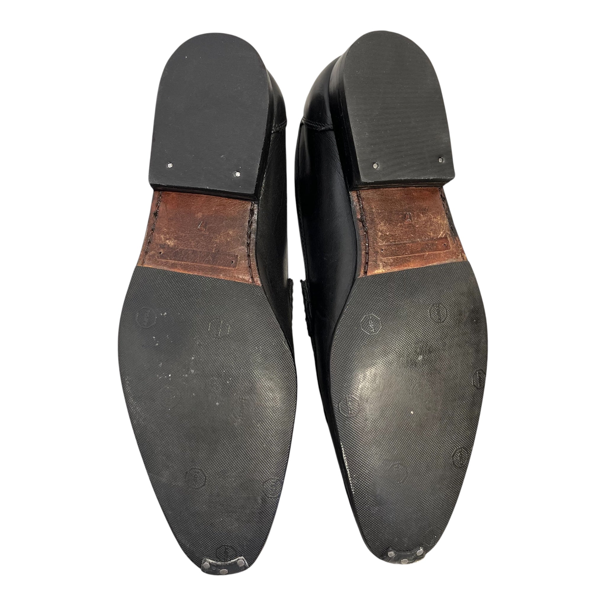 DOLCE&GABBANA/Loafers/US 7/Leather/BLK/metal hrdware loafr dressshoe view 3
