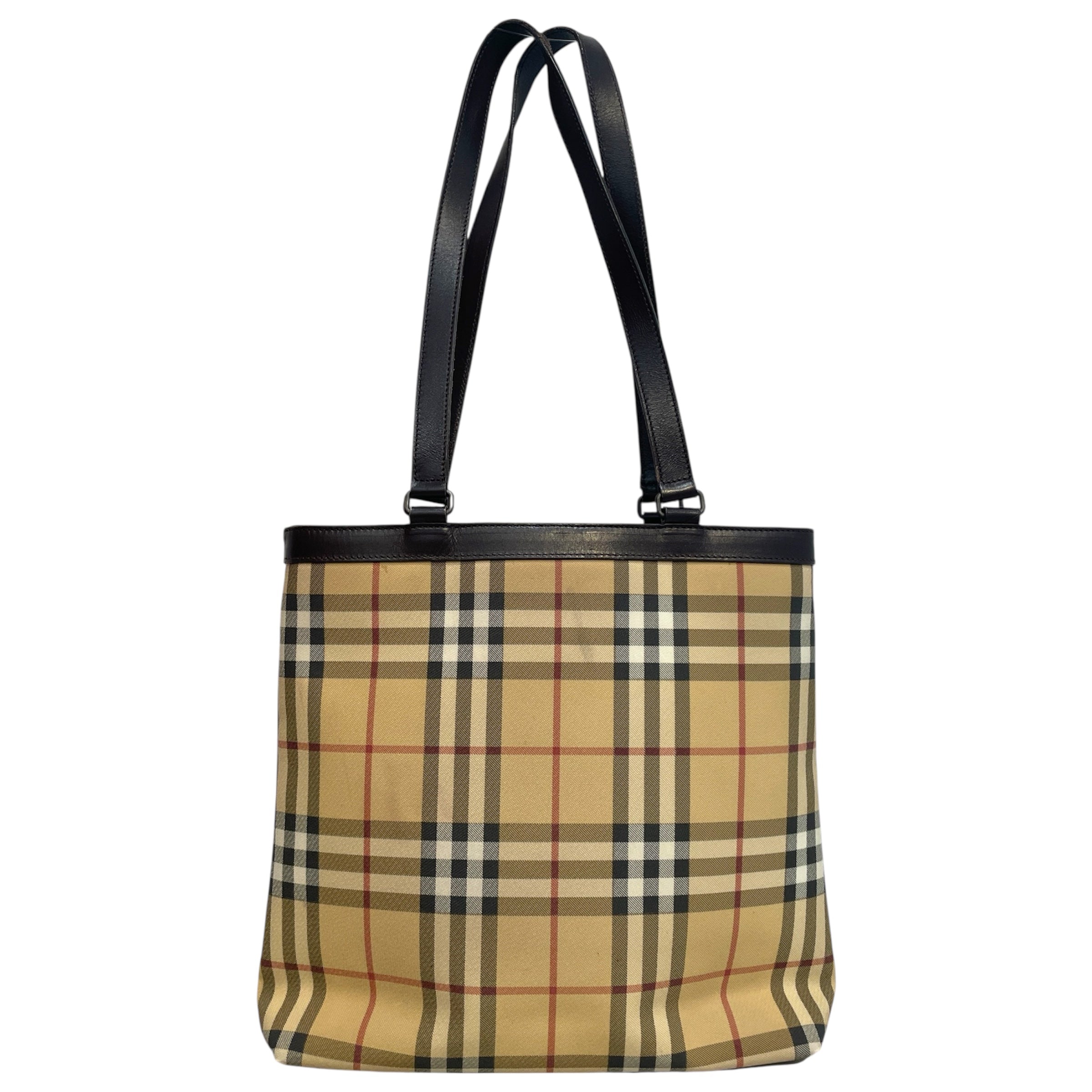 BURBERRY LONDON/Tote Bag/Plaid/Leather/CRM/Nova Check PVC Tote Bag view 4