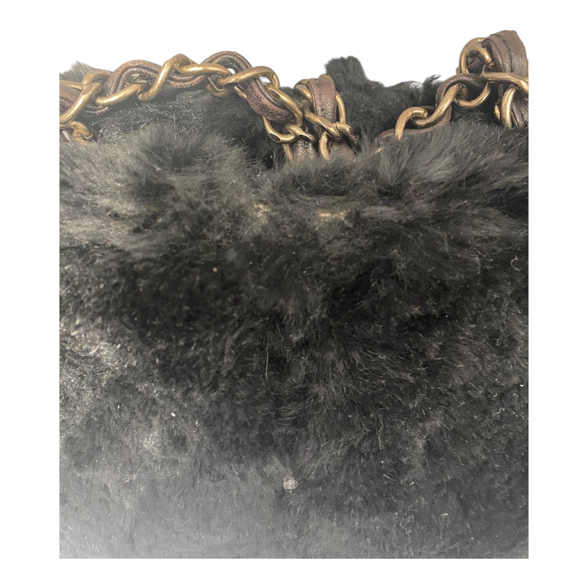 CHANEL/Bag/BLK/fur chain view 9