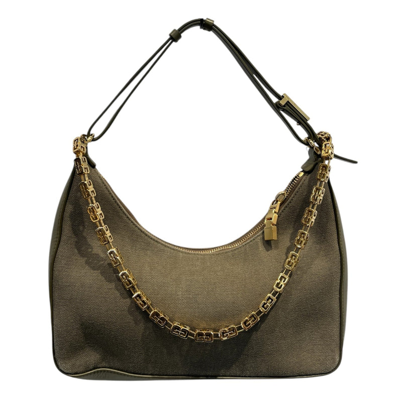 GIVENCHY/Hand Bag/OS/Leather/KHK/MOON CUT OUT SHLDR BAG