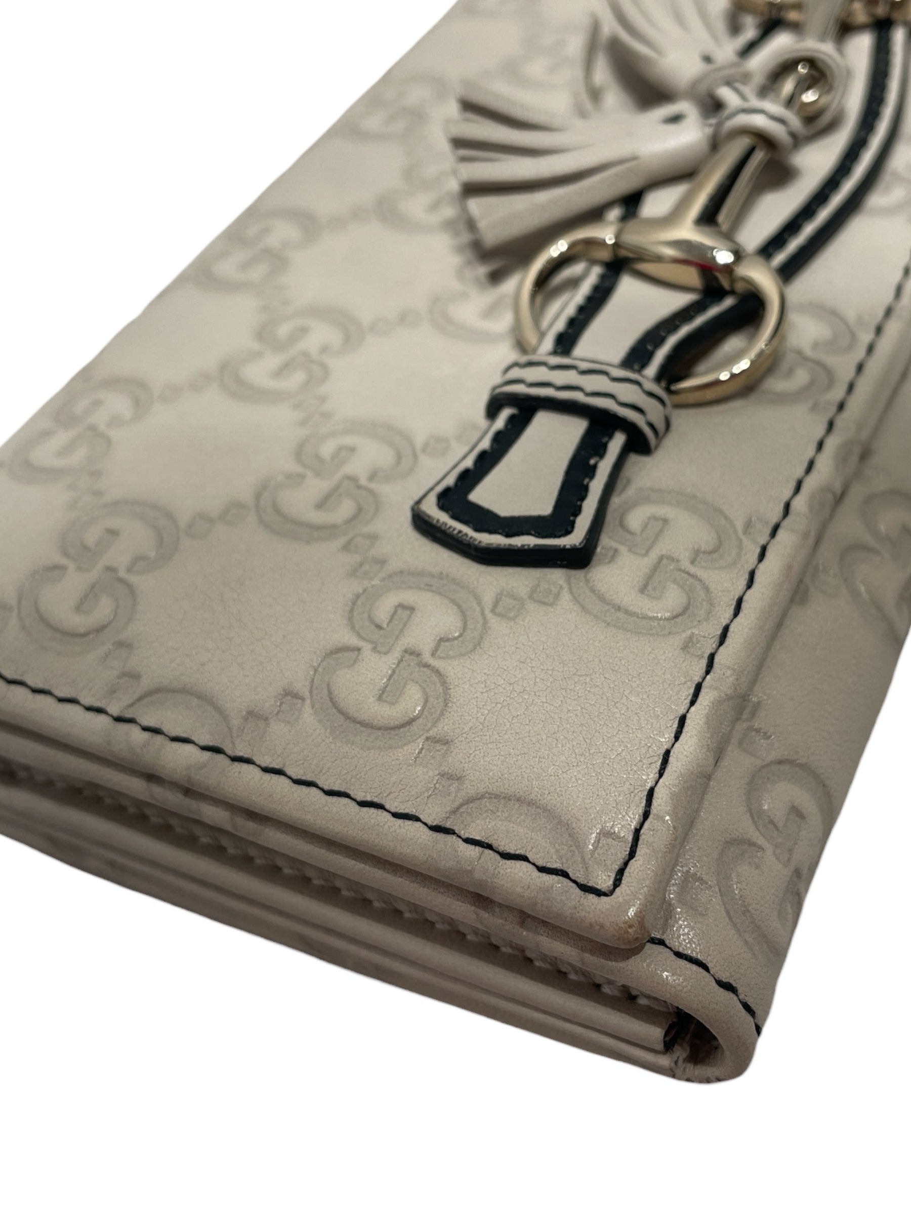 GUCCI/Hand Bag/Monogram/Leather/CRM/Emily Wallet Bag Gold Chain view 6
