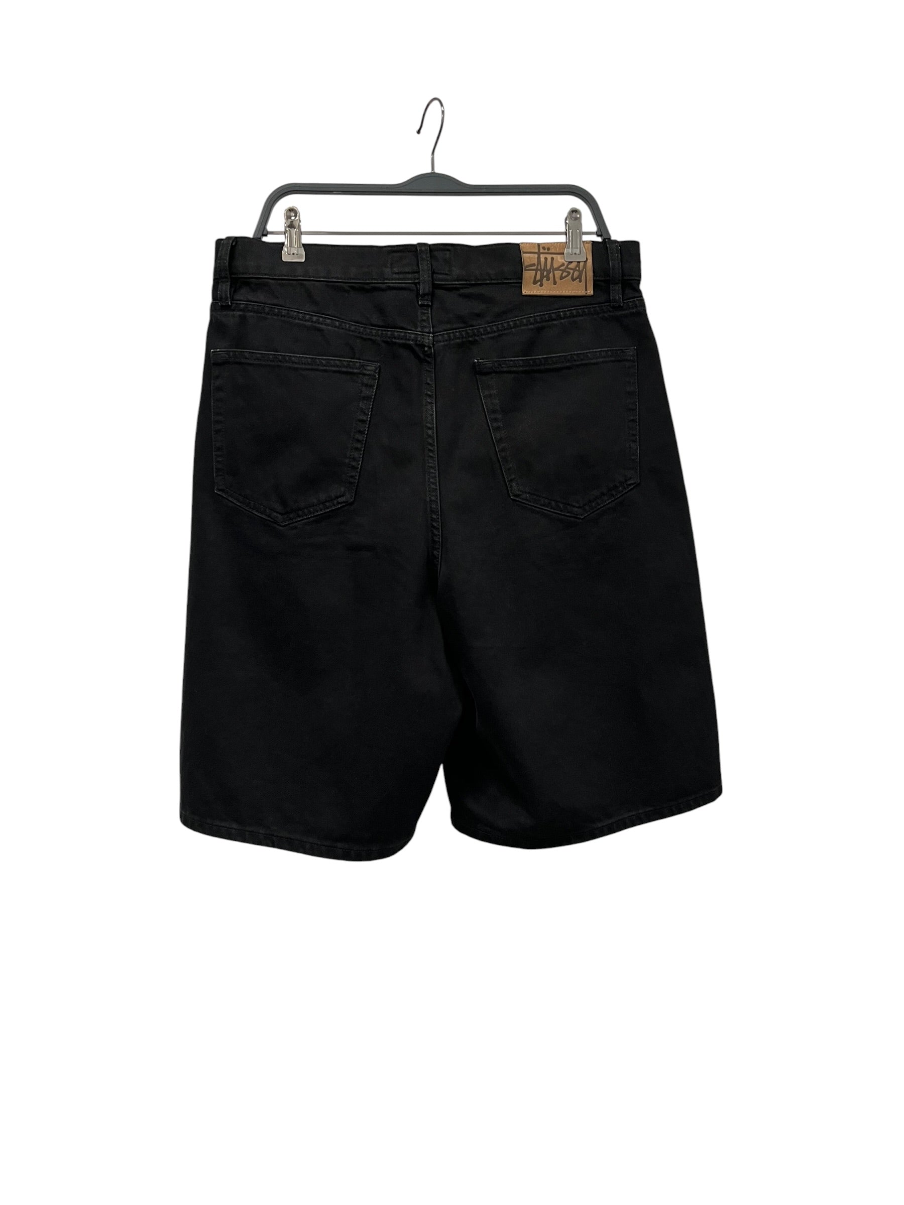 STUSSY/Shorts/32/Cotton/BLK/BAGGY BLK JEAN SHORTS view 2