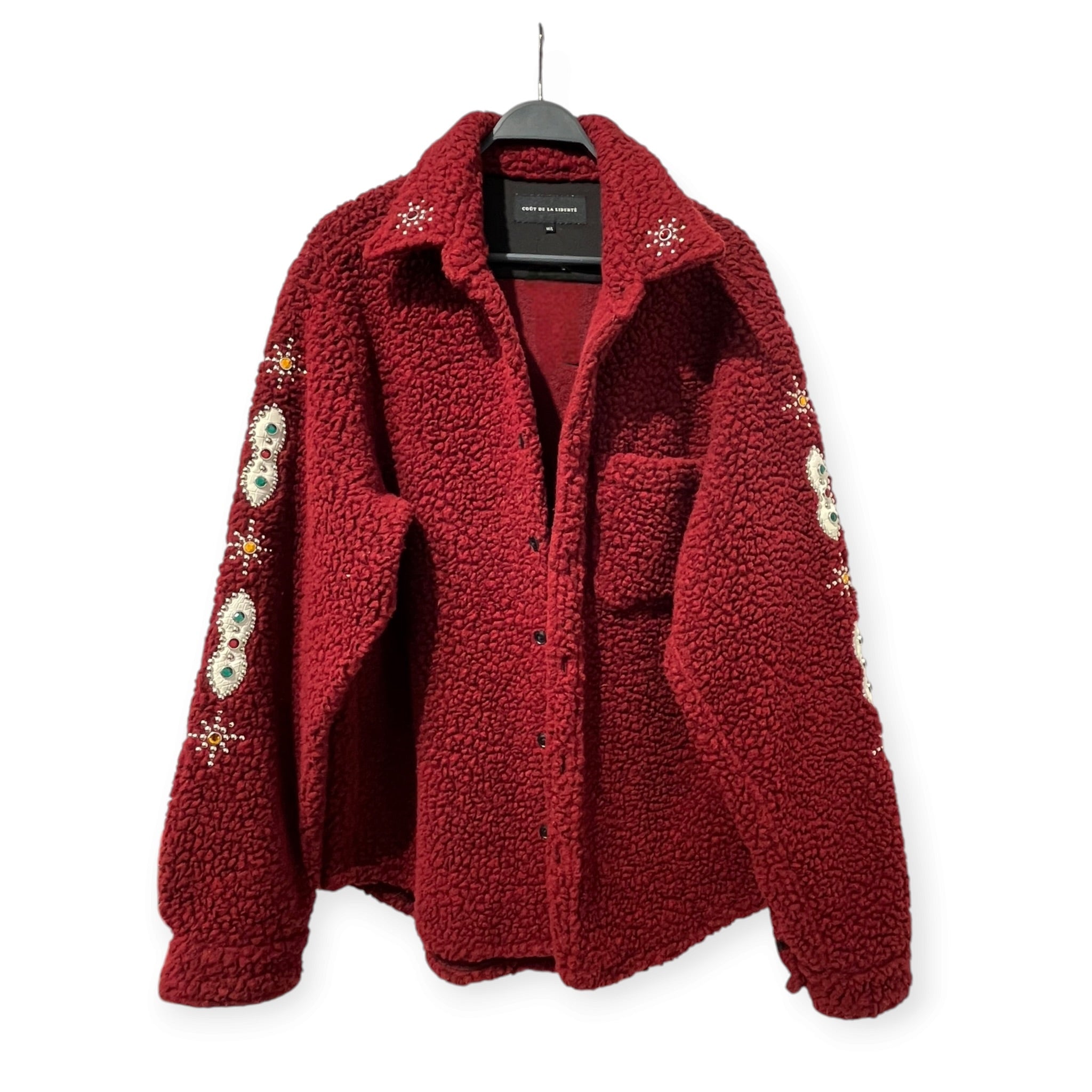 COUT DE LA LIBERTE/Jacket/L/Wool/RED/EMBELLISHED SHERPA JKT view 1