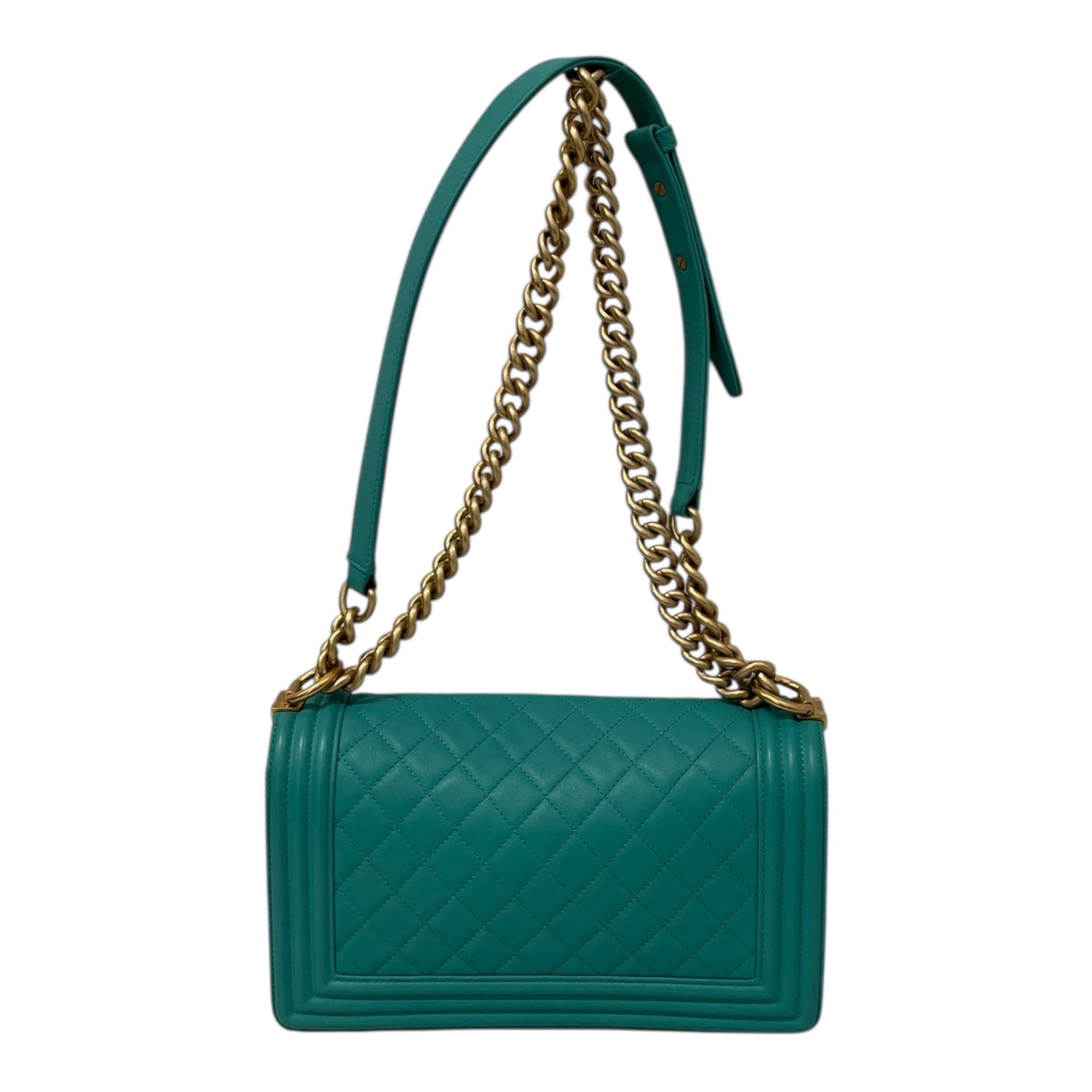 CHANEL/Cross Body Bag/Leather/BLU/QUILTED BOY FLAT BAG view 2
