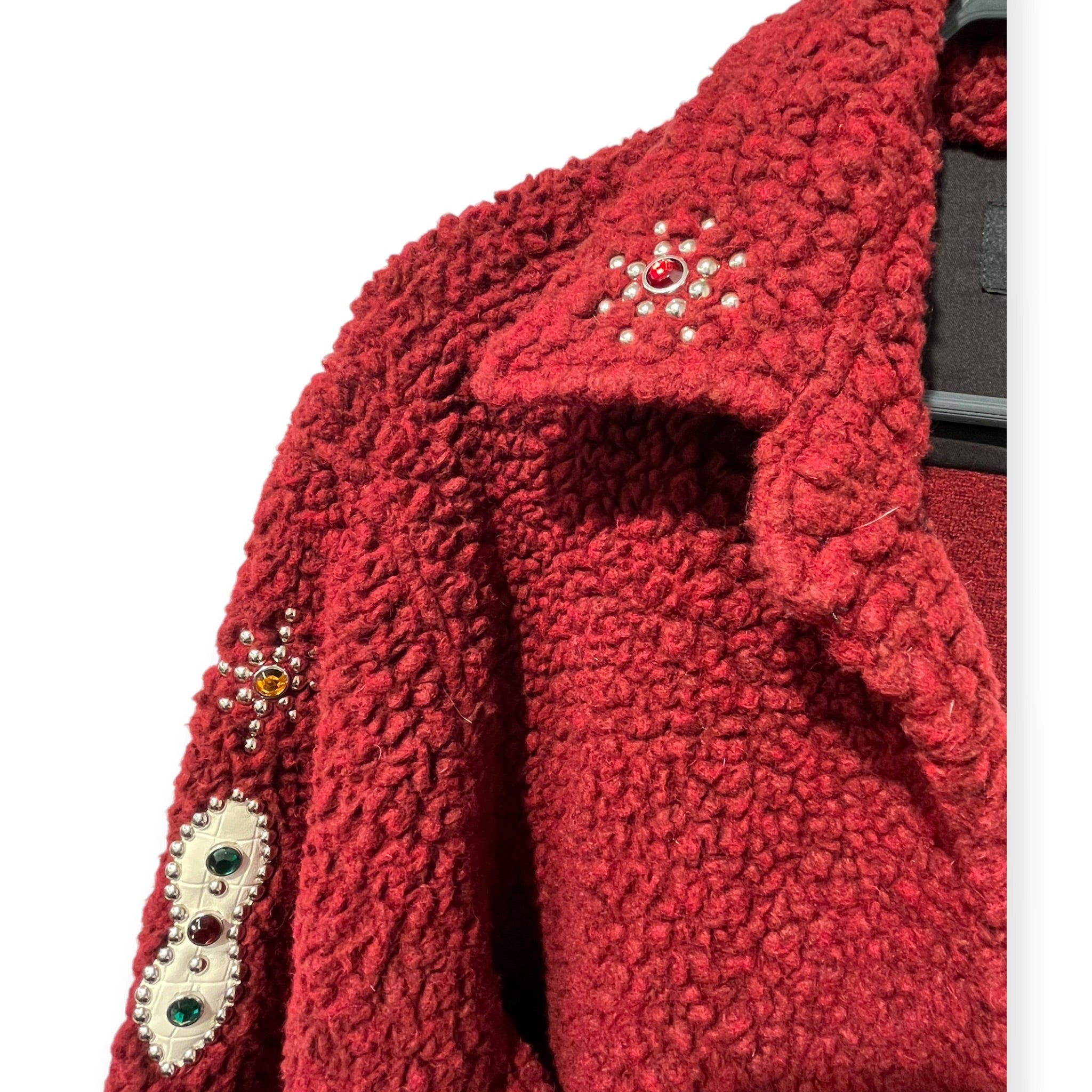 COUT DE LA LIBERTE/Jacket/L/Wool/RED/EMBELLISHED SHERPA JKT view 2
