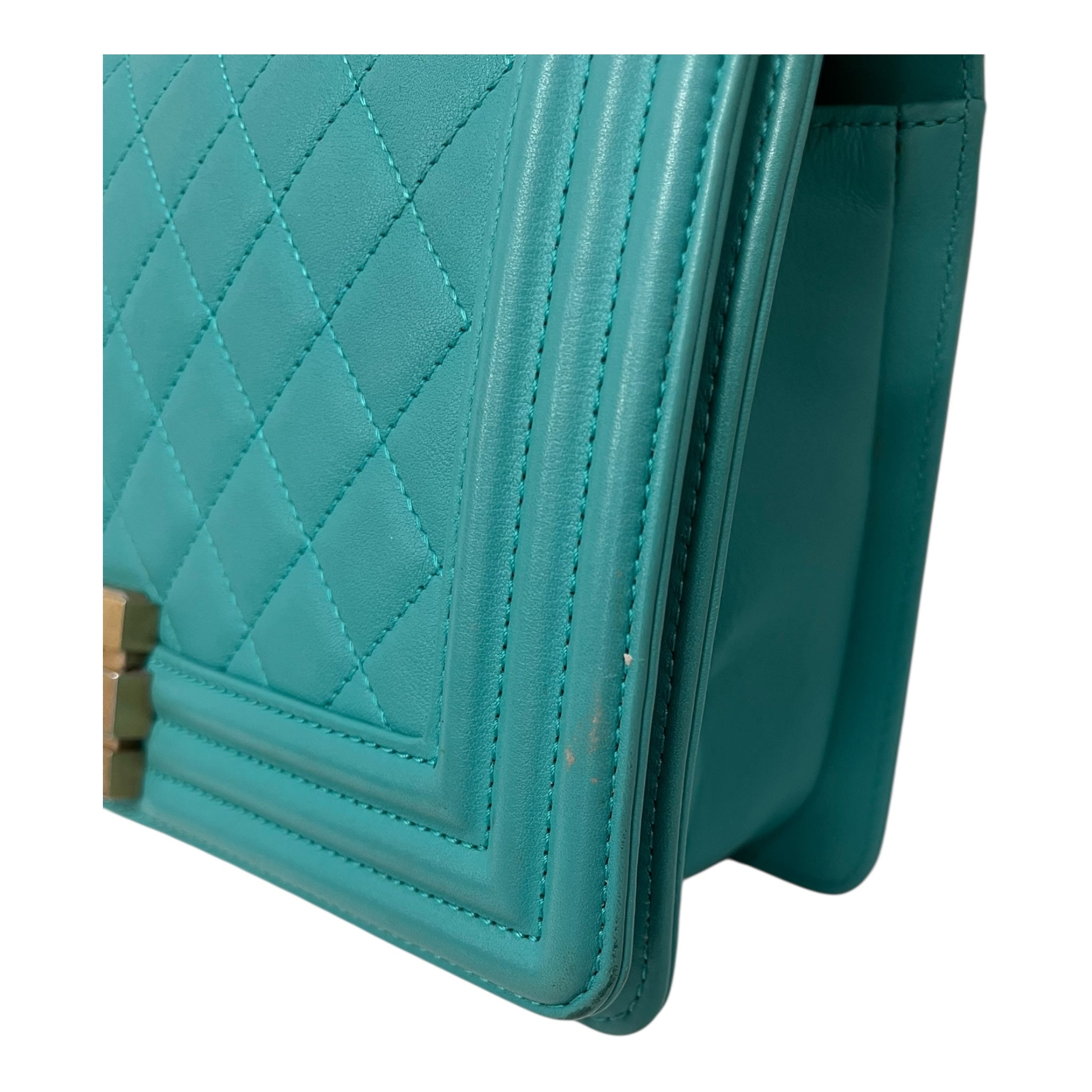 CHANEL/Cross Body Bag/Leather/BLU/QUILTED BOY FLAT BAG view 4