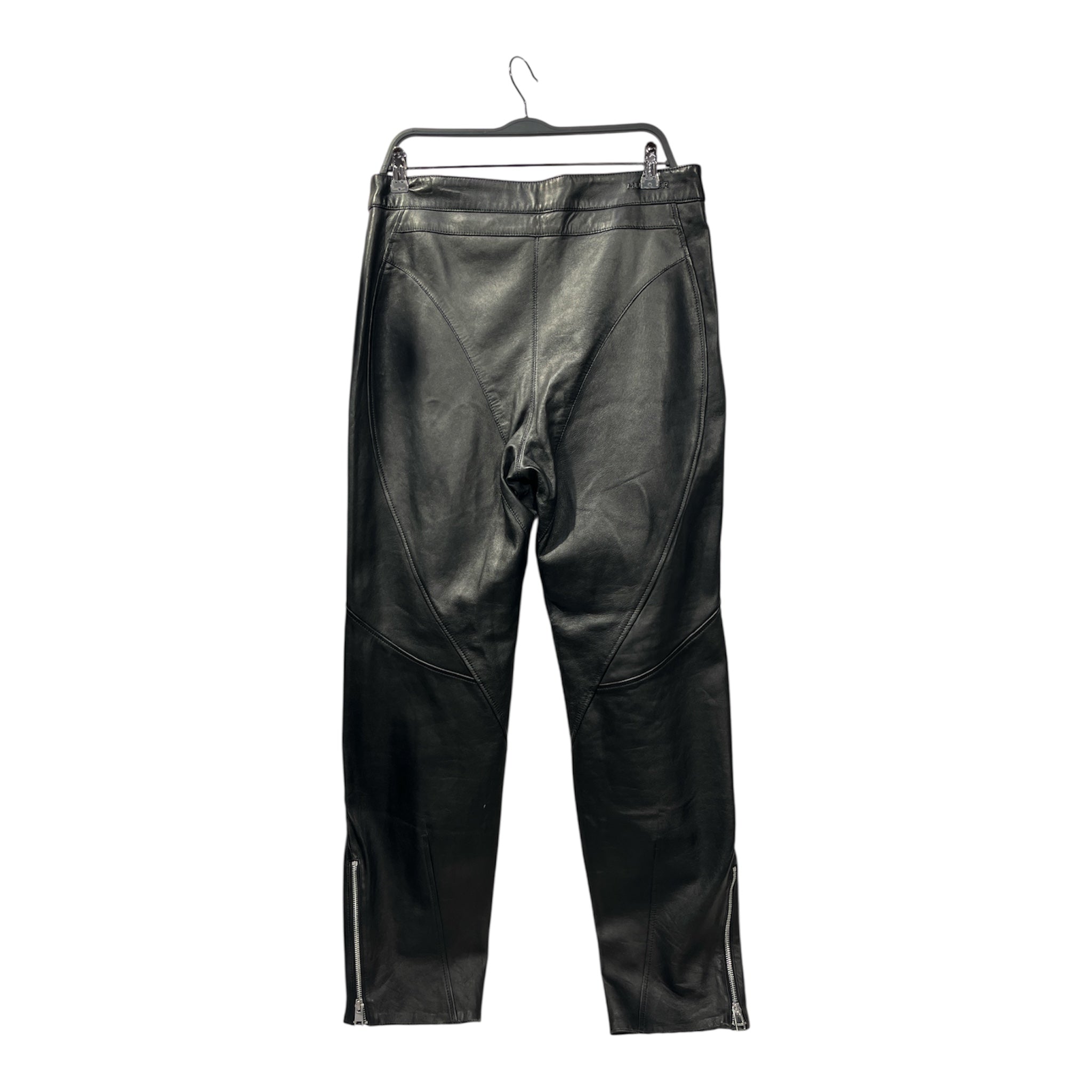 MUGLER/H&M/Pants/50/Leather/BLK/SILVER ZIPPER view 2