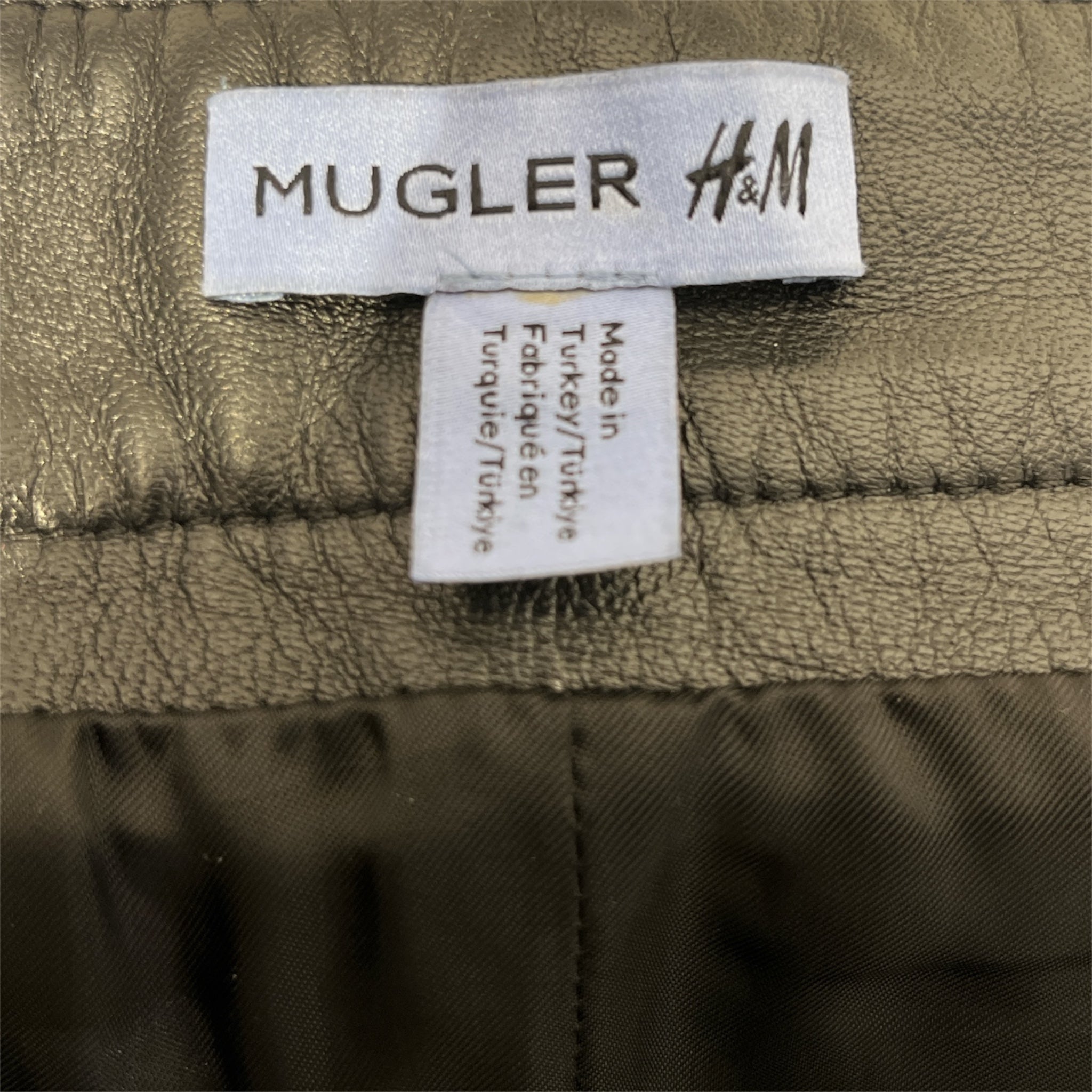 MUGLER/H&M/Pants/50/Leather/BLK/SILVER ZIPPER view 3