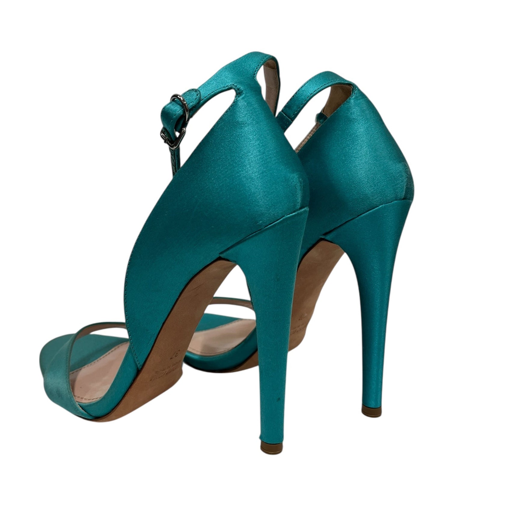 MIU MIU/Heels/EU 37/Silk/BLU/OPEN TOE SILK WT ANKLE STRAP view 2