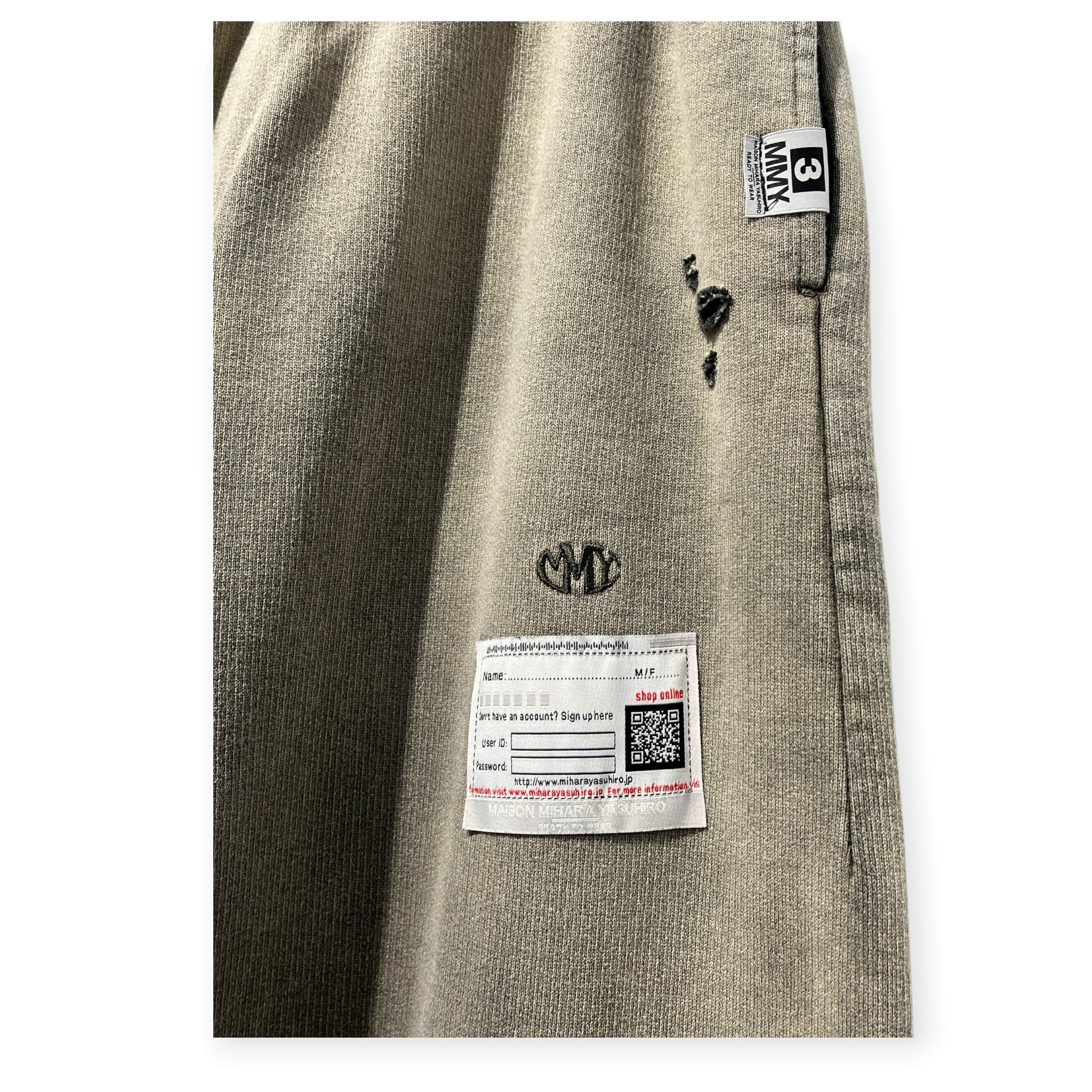 MIHARA YASUHIRO/Pants/48/Cotton/GRY/2024 FADED BAGGY SWEATS view 2