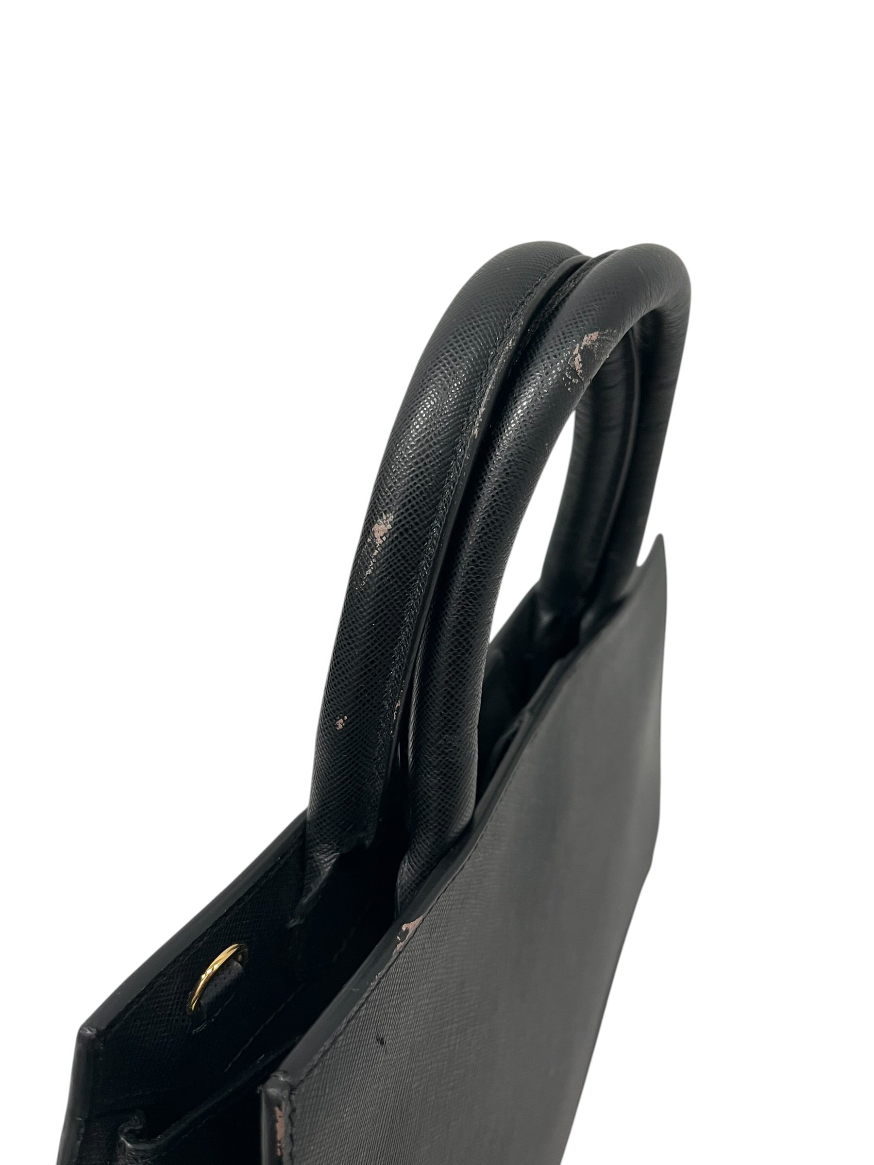 CASABLANCA/Hand Bag/Leather/BLK/WAVY SHAPE, RED LOGO view 6