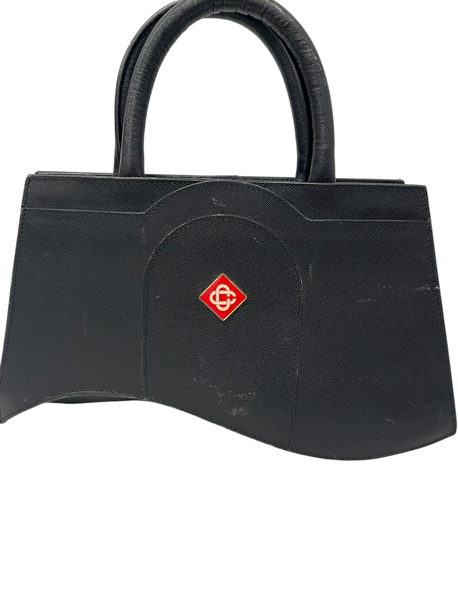 CASABLANCA/Hand Bag/Leather/BLK/WAVY SHAPE, RED LOGO view 8