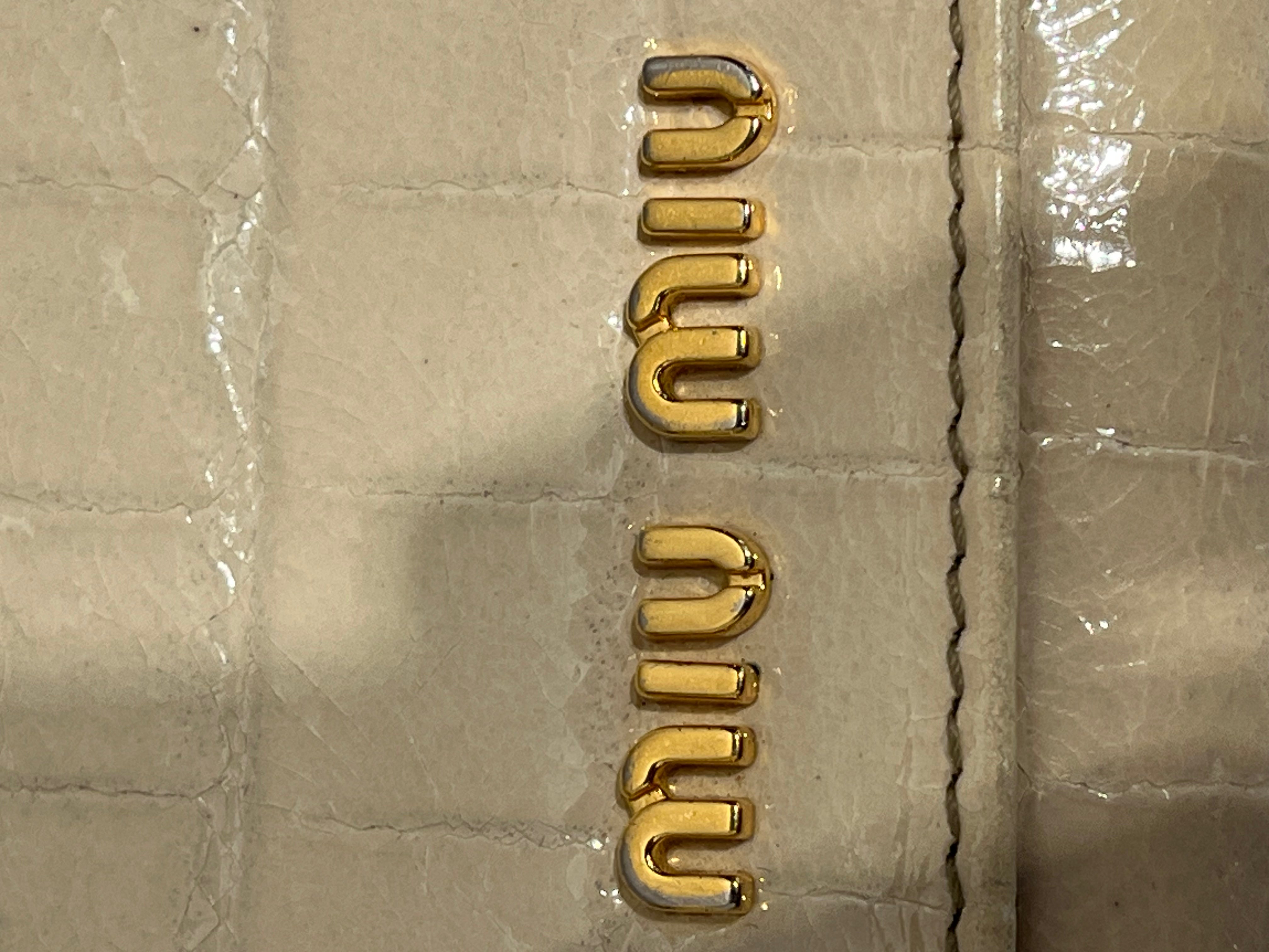 MIU MIU/Bifold Wallet/Animal Pattern/Leather/BEG/faux snake skin wallet view 7