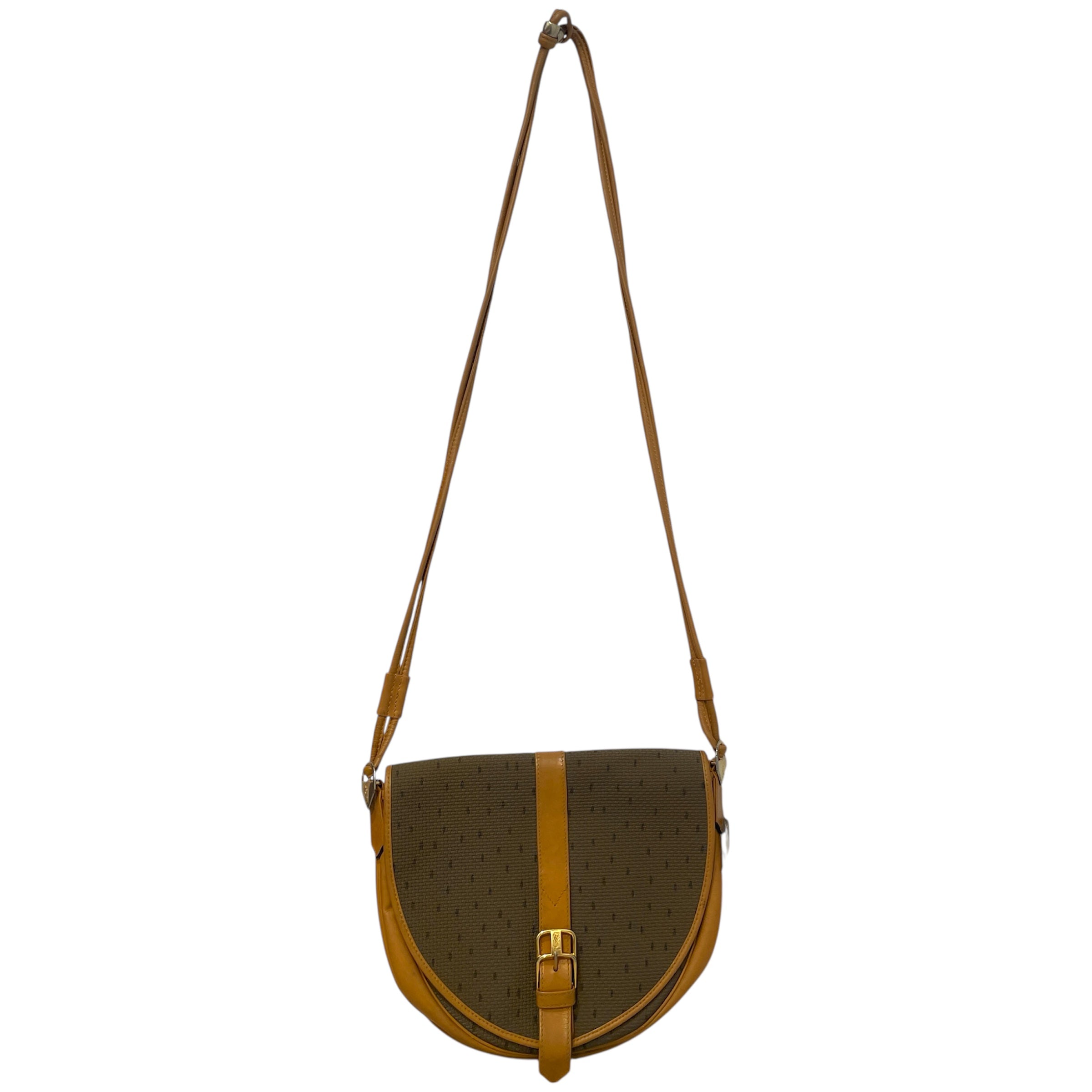 YVES SAINT LAURENT/Cross Body Bag/Leather/BRW/Tweed Shoulder Bag view 1