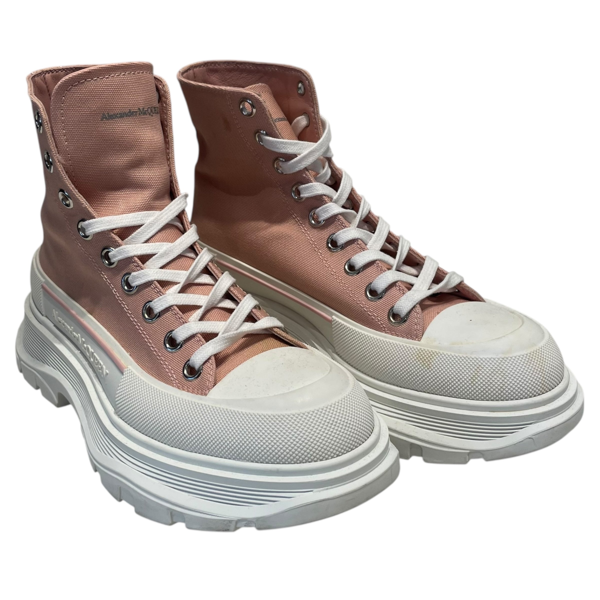 Alexander McQueen/Hi-Sneakers/EU 39/Cotton/PNK/tread slick platform view 1