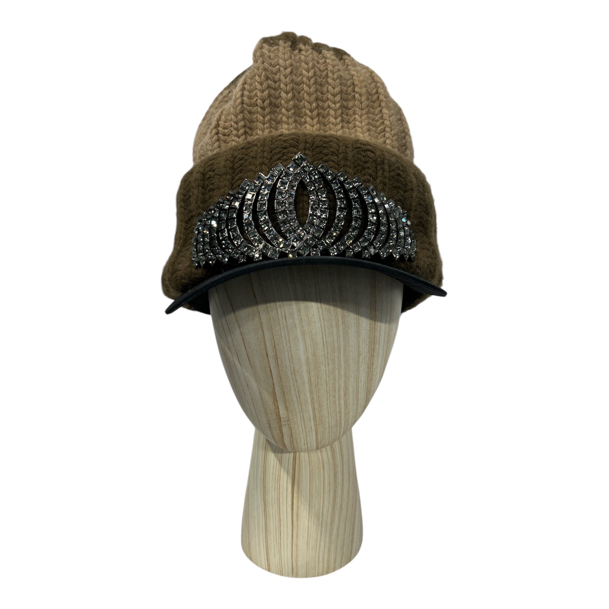 DSQUARED2/Headwear/Cotton/GRN/KNIT BEANIE W BRIM JEWEL view 1
