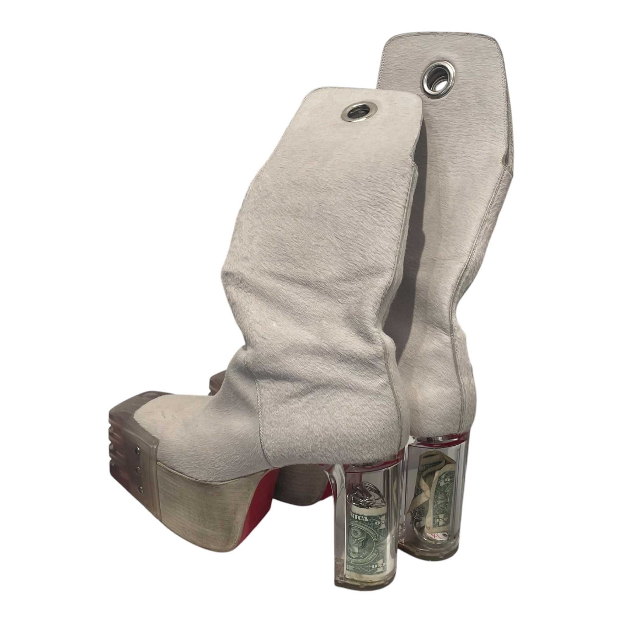 Rick Owens/Boots/EU 41/Fur/WHT/KOWBOY GRILL HEELED PONY HAIR view 2