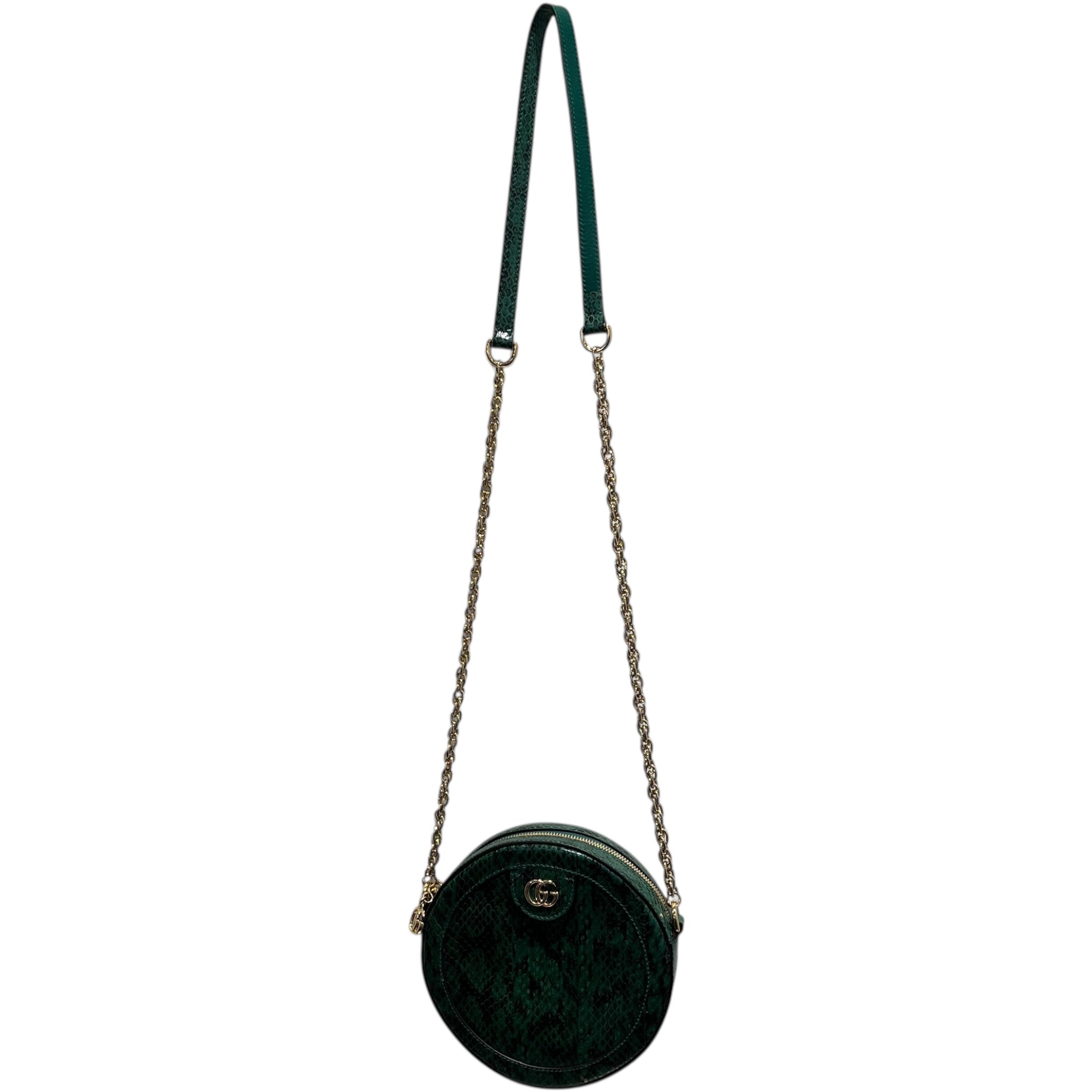 GUCCI/Cross Body Bag/Animal Pattern/Leather/GRN/SNAKESKIN CIRCLE BAG view 1
