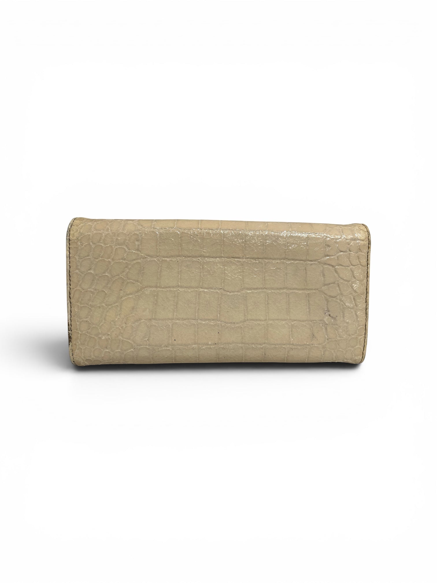 MIU MIU/Bifold Wallet/Animal Pattern/Leather/BEG/faux snake skin wallet view 2