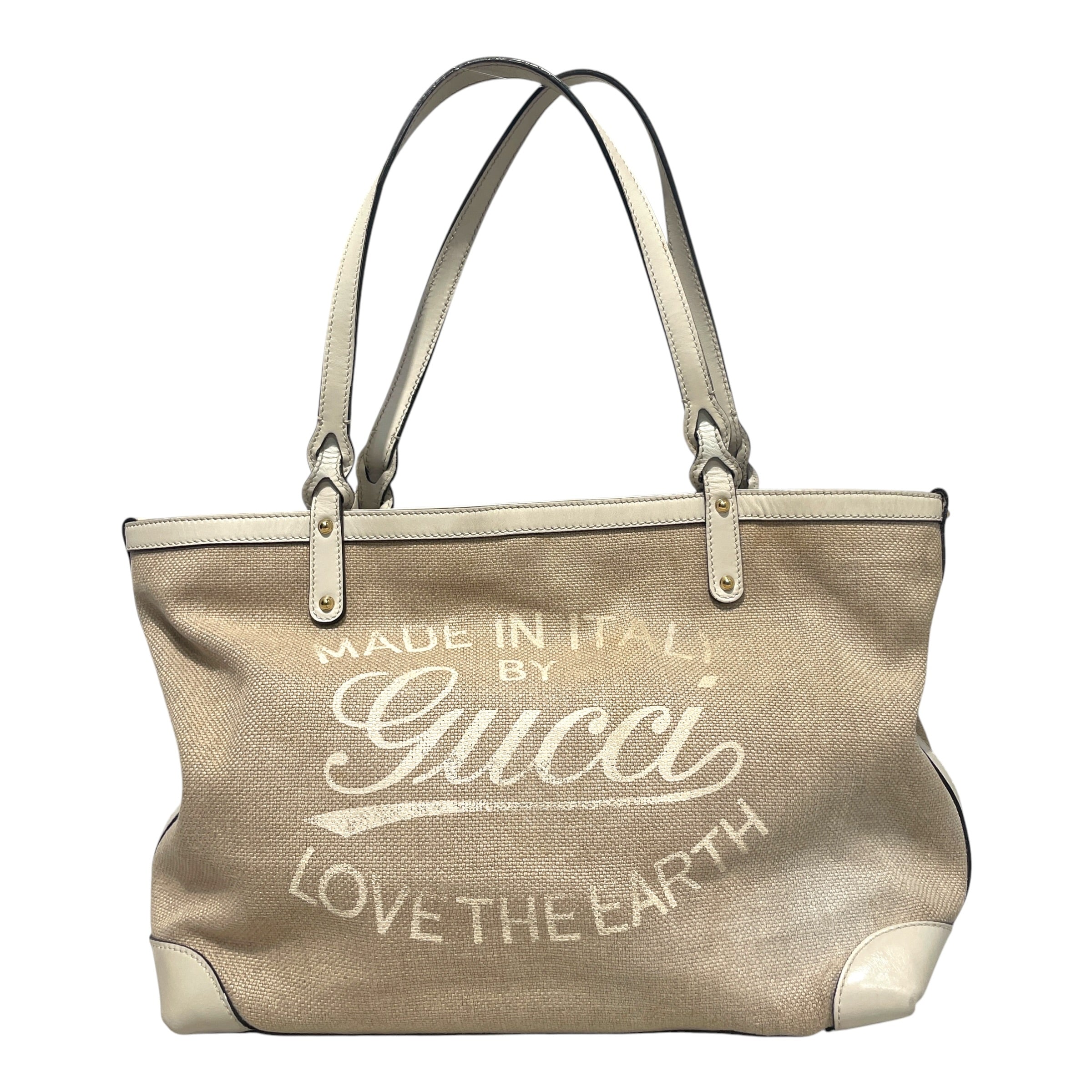 GUCCI/Tote Bag/Graphic/Cotton/CRM/'Love The Earth' Canvas Tote view 1