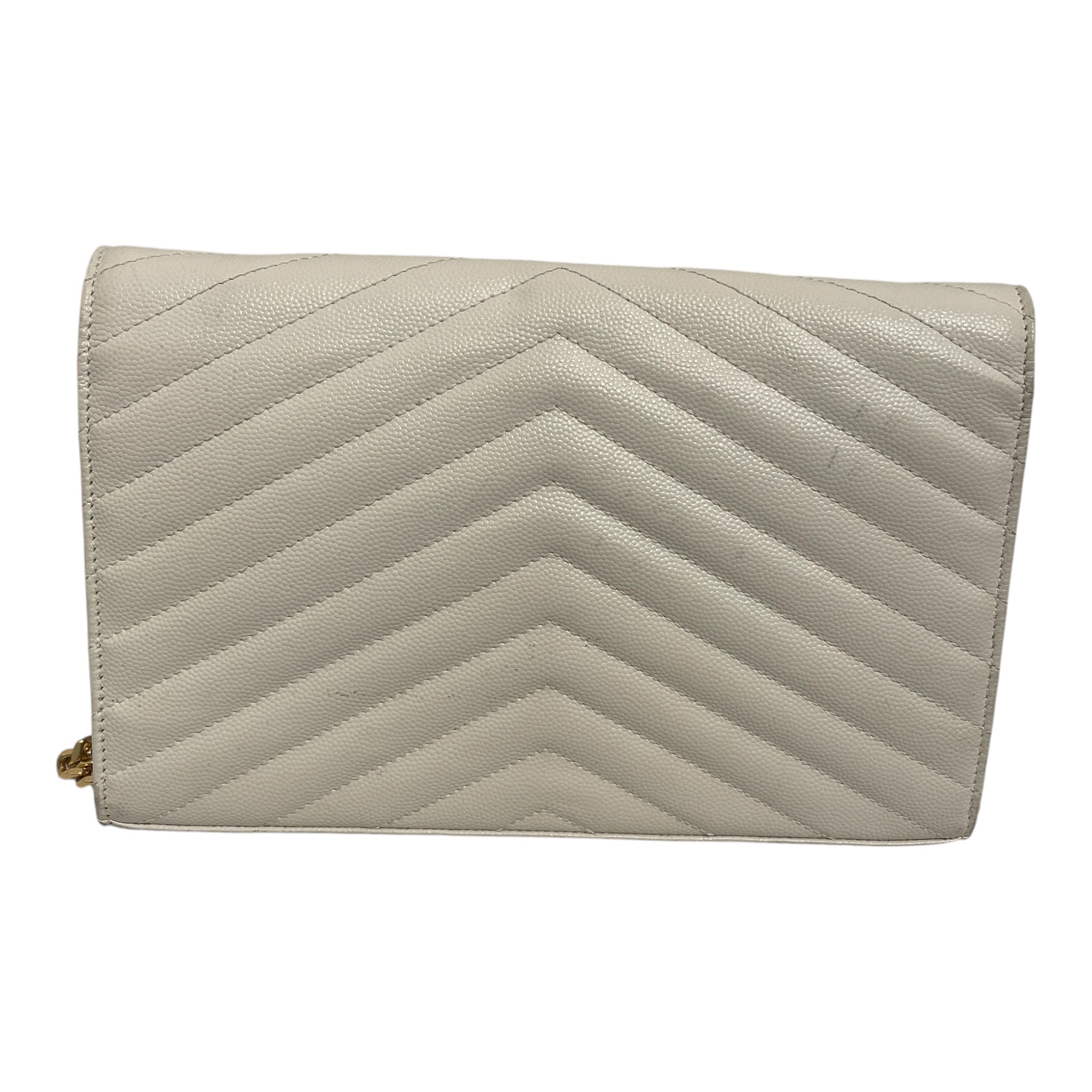 YVES SAINT LAURENT/Cross Body Bag/Leather/WHT/CASSANDRE ENVELOPE view 2