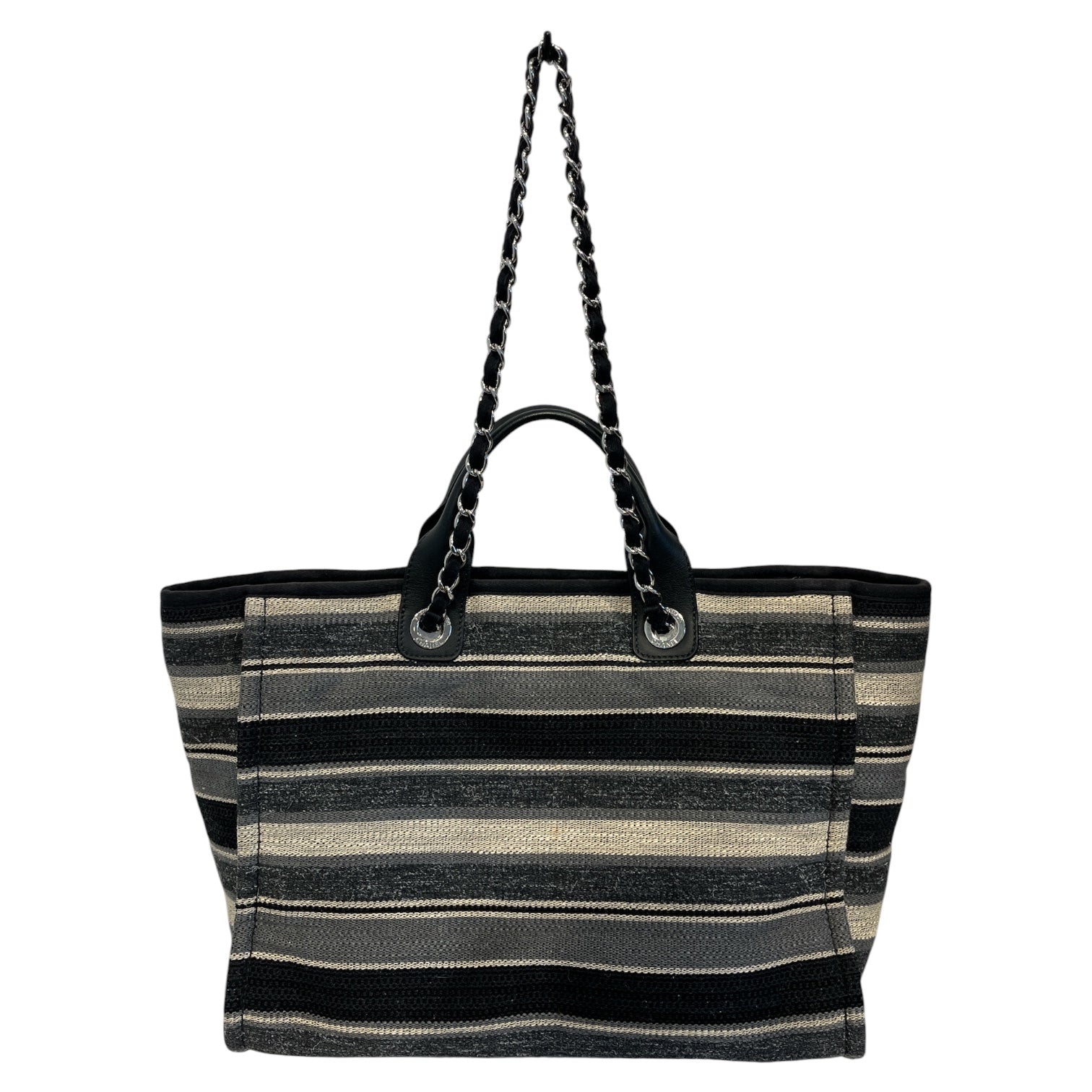 CHANEL/Tote Bag/Stripe/GRY/striped deauville tote view 2