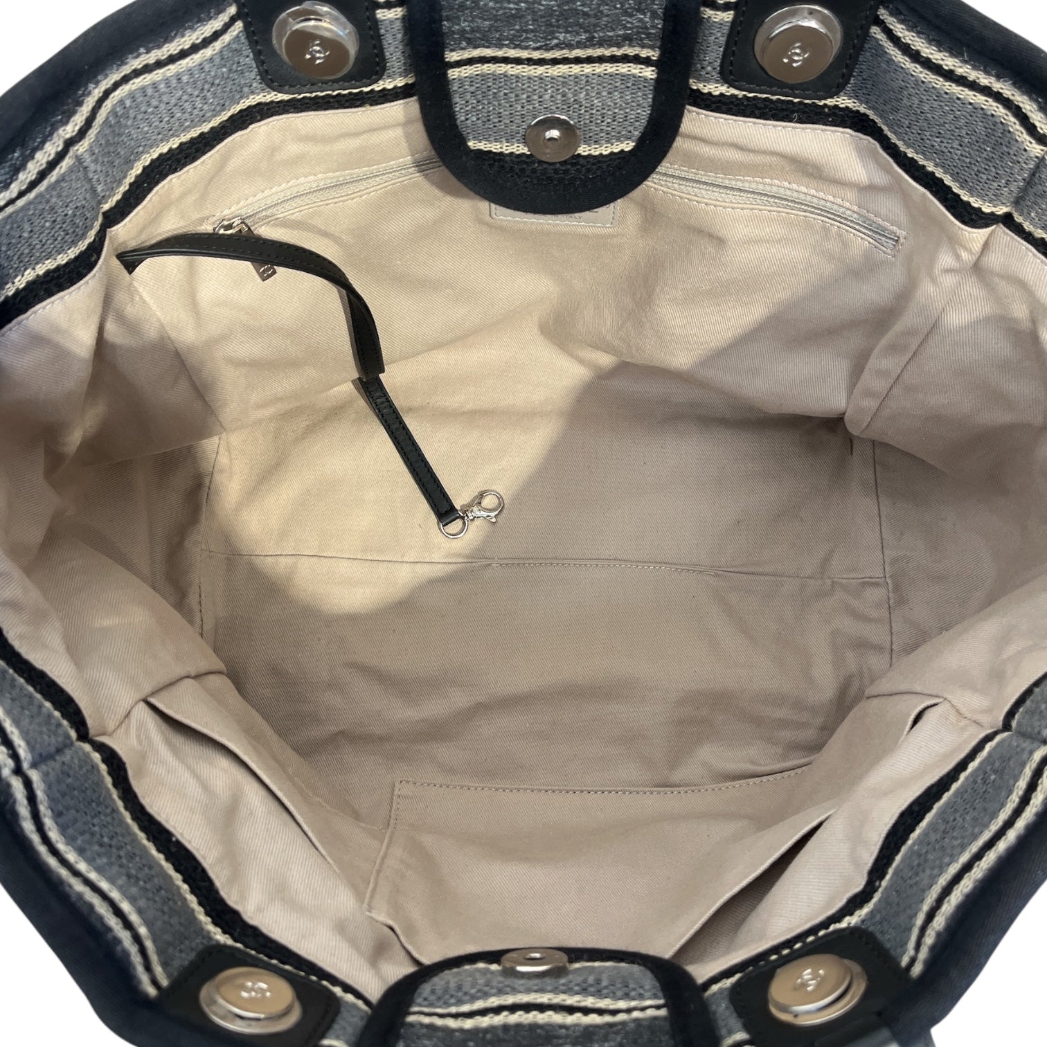 CHANEL/Tote Bag/Stripe/GRY/striped deauville tote view 4