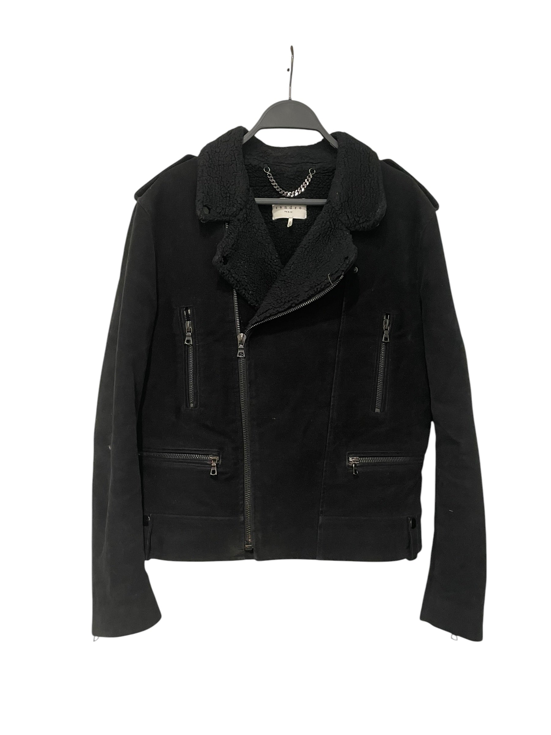 sandro/Riders Jkt (S)/L/Polyester/GRY/sherpa inner lining view 1