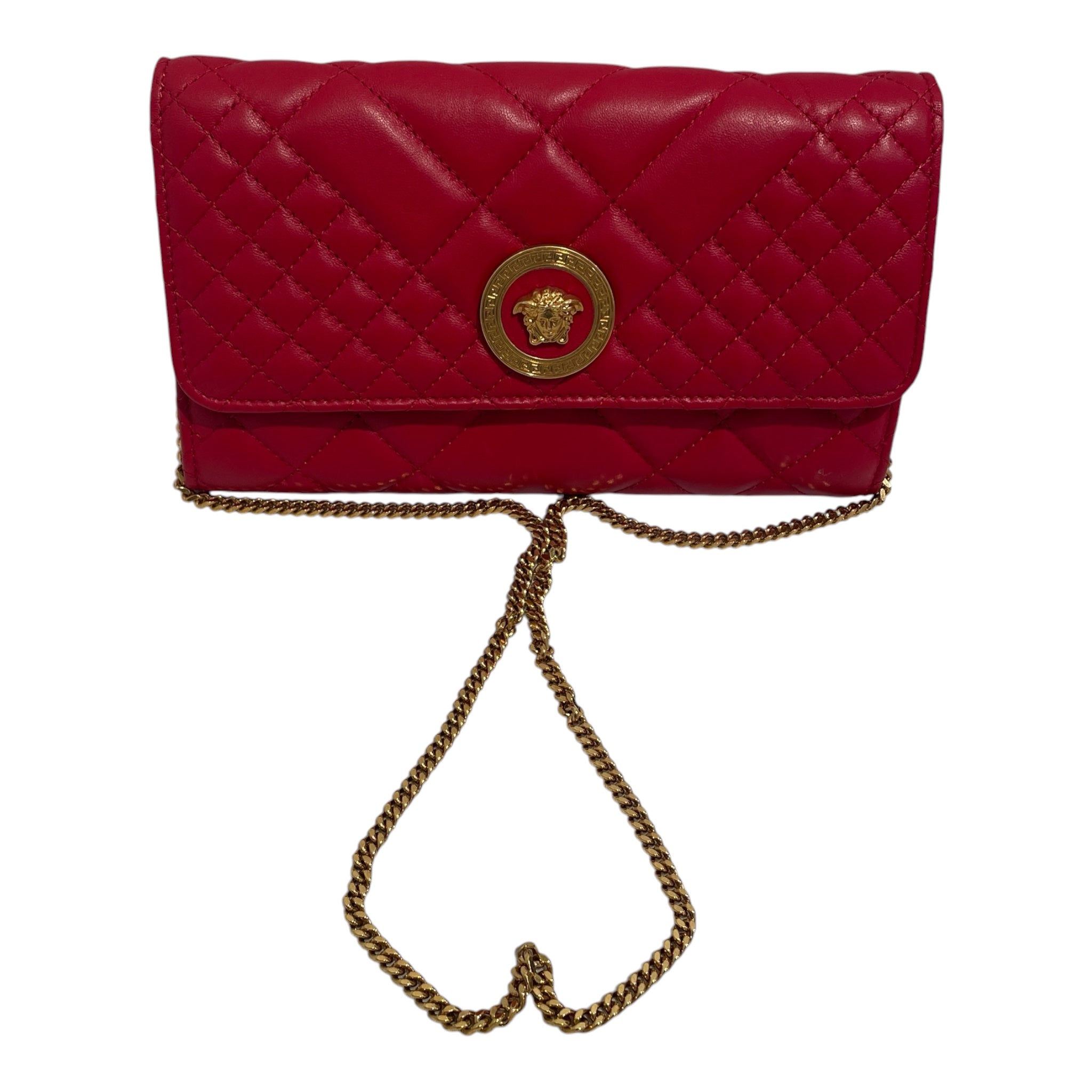 VERSACE/Cross Body Bag/Leather/RED/ view 1