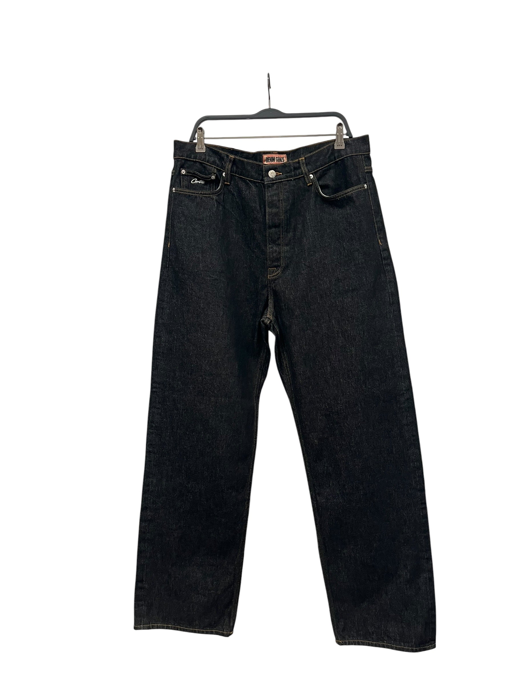Corteiz/Pants/36/Denim/IDG/Button Fly/RAW DENIM BACK POCKET STRIPE view 1