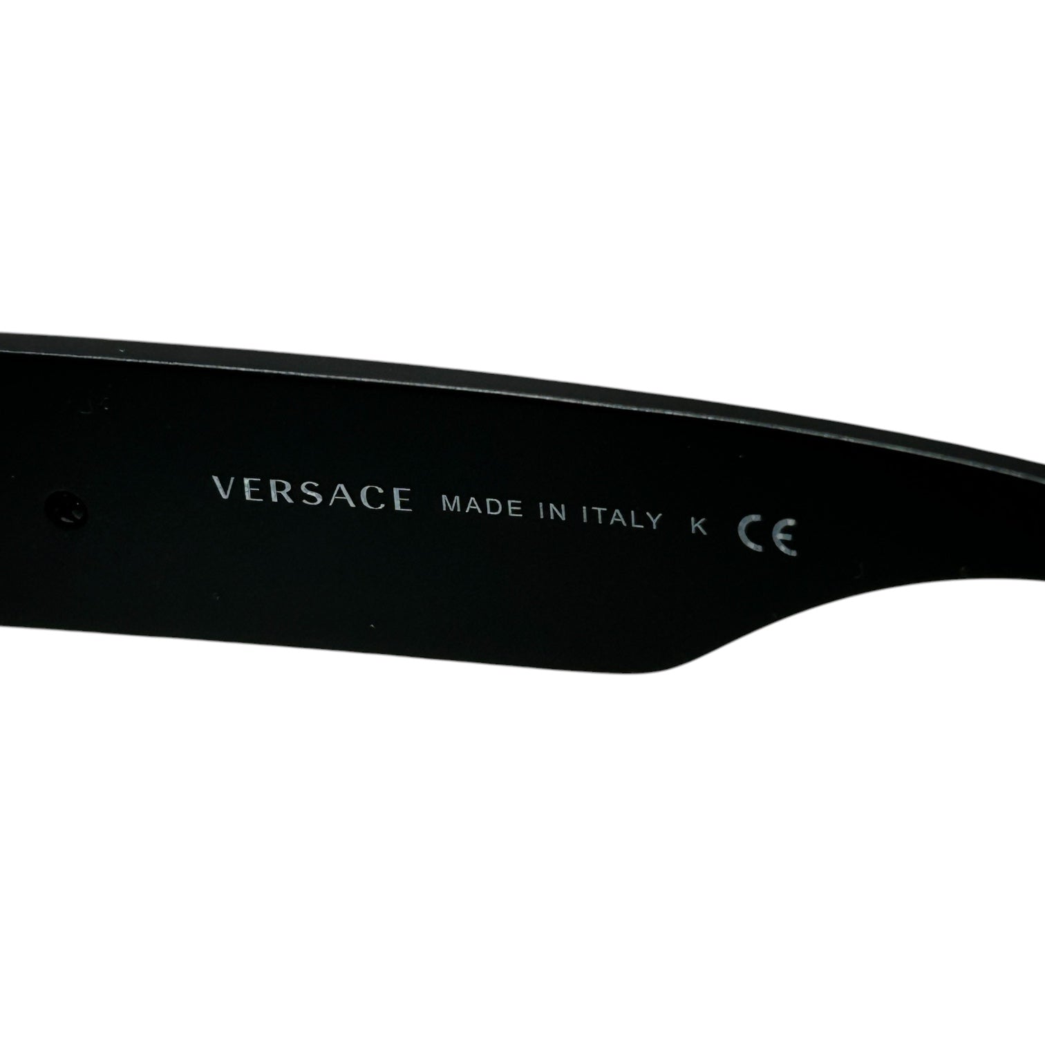 VERSACE/Sunglasses/Plastic/BLK/wrap around logo face sidetemp view 4