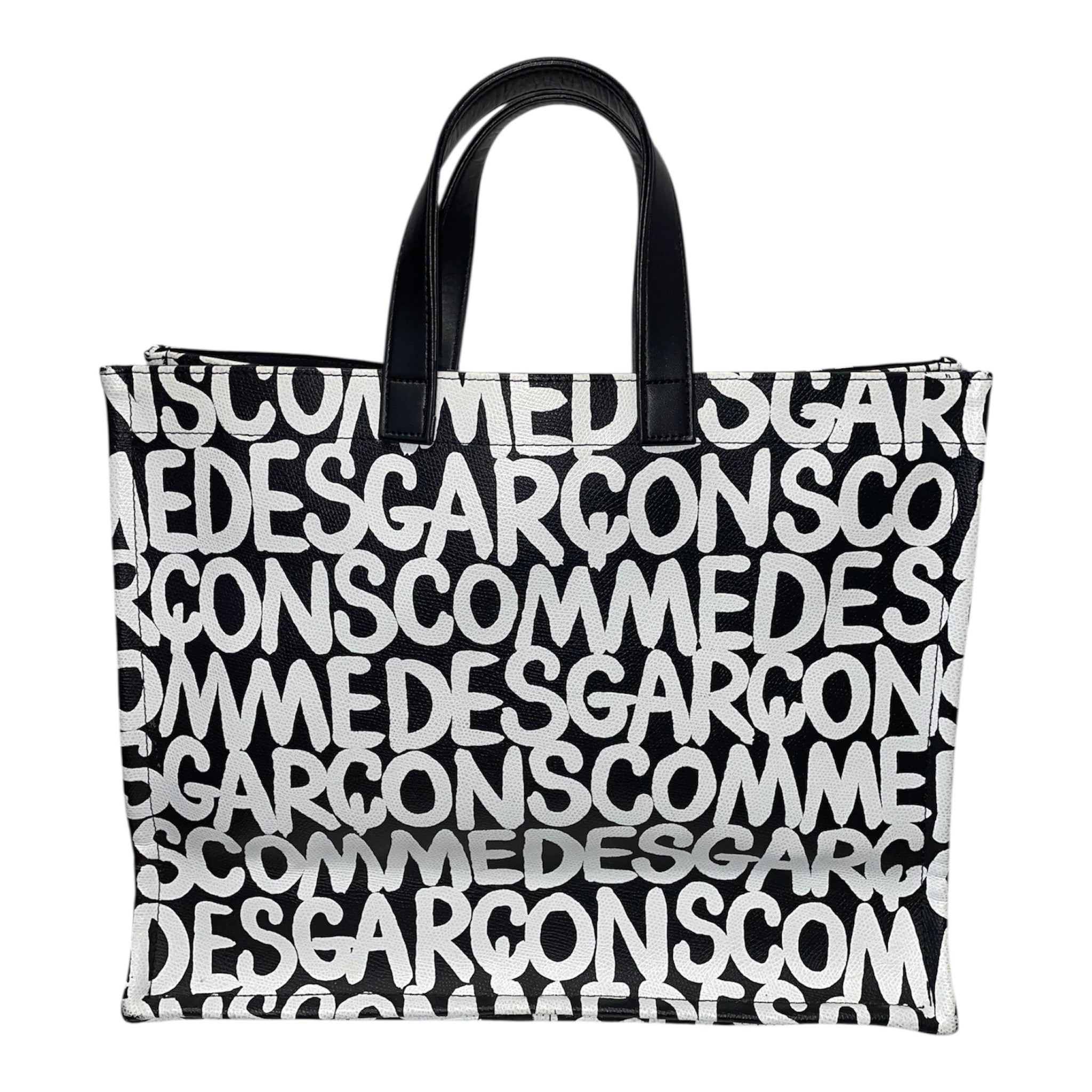 COMME des GARCONS/Hand Bag/All Over Print/Leather/BLK/COMME ALL OVER PRINT view 2