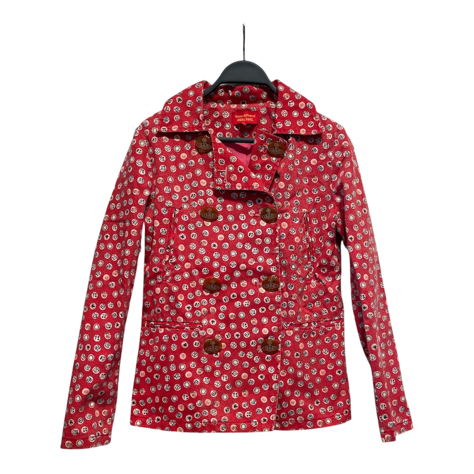 Vivienne Westwood/Denim Jkt/M/Denim/RED/Single Breasted/All Over Print/RED LABEL view 1