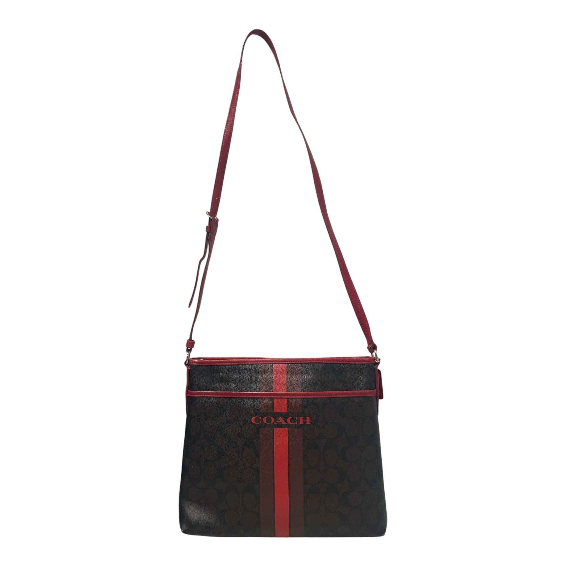 COACH/Cross Body Bag/Monogram/Leather/BRW/Varsity Stripe Crossbody view 1