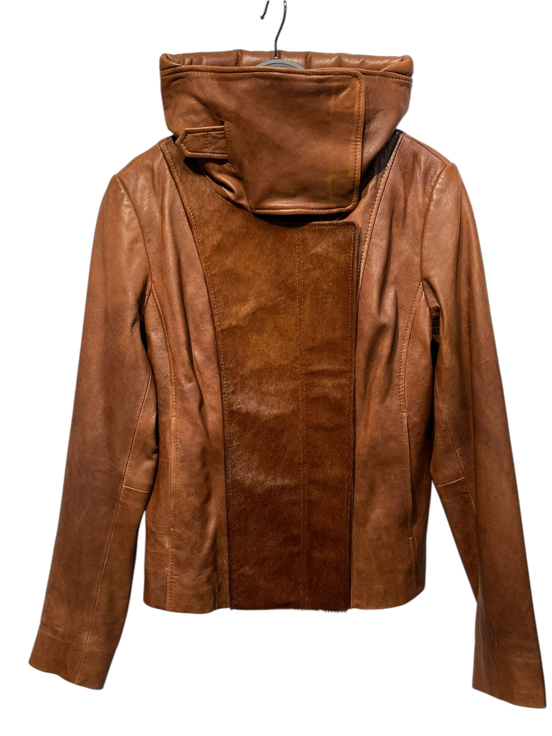 Aksara/Leather Jkt/S/Leather/BRW/light brown cow view 3