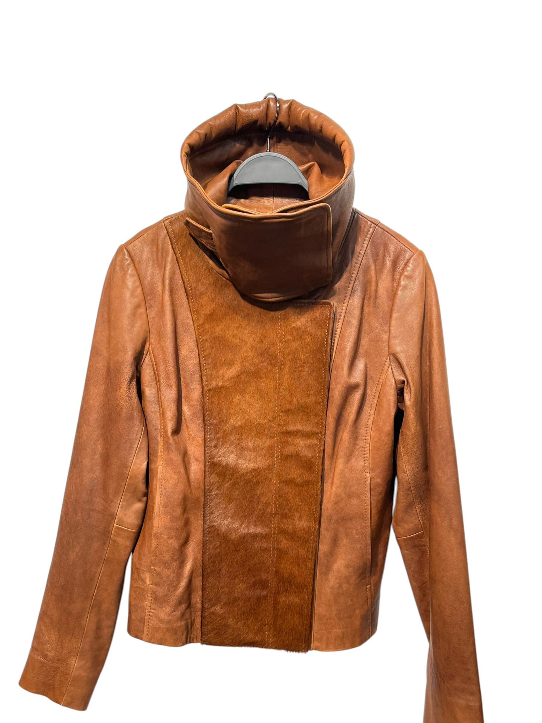 Aksara/Leather Jkt/S/Leather/BRW/light brown cow view 4