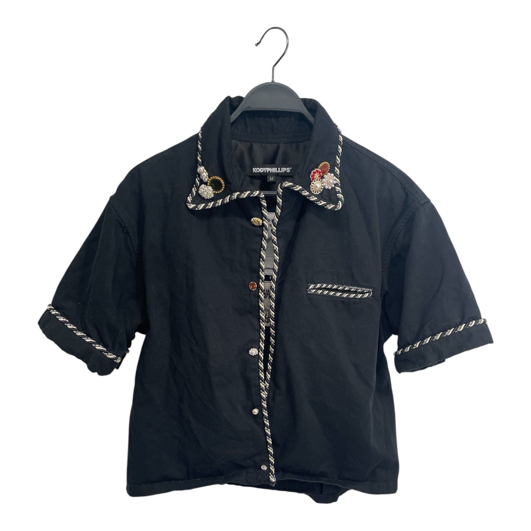 KODY PHILLIPS/SS Shirt/M/Cotton/BLK/EMBELLISH LASSO/PINS ON COLLAR view 1