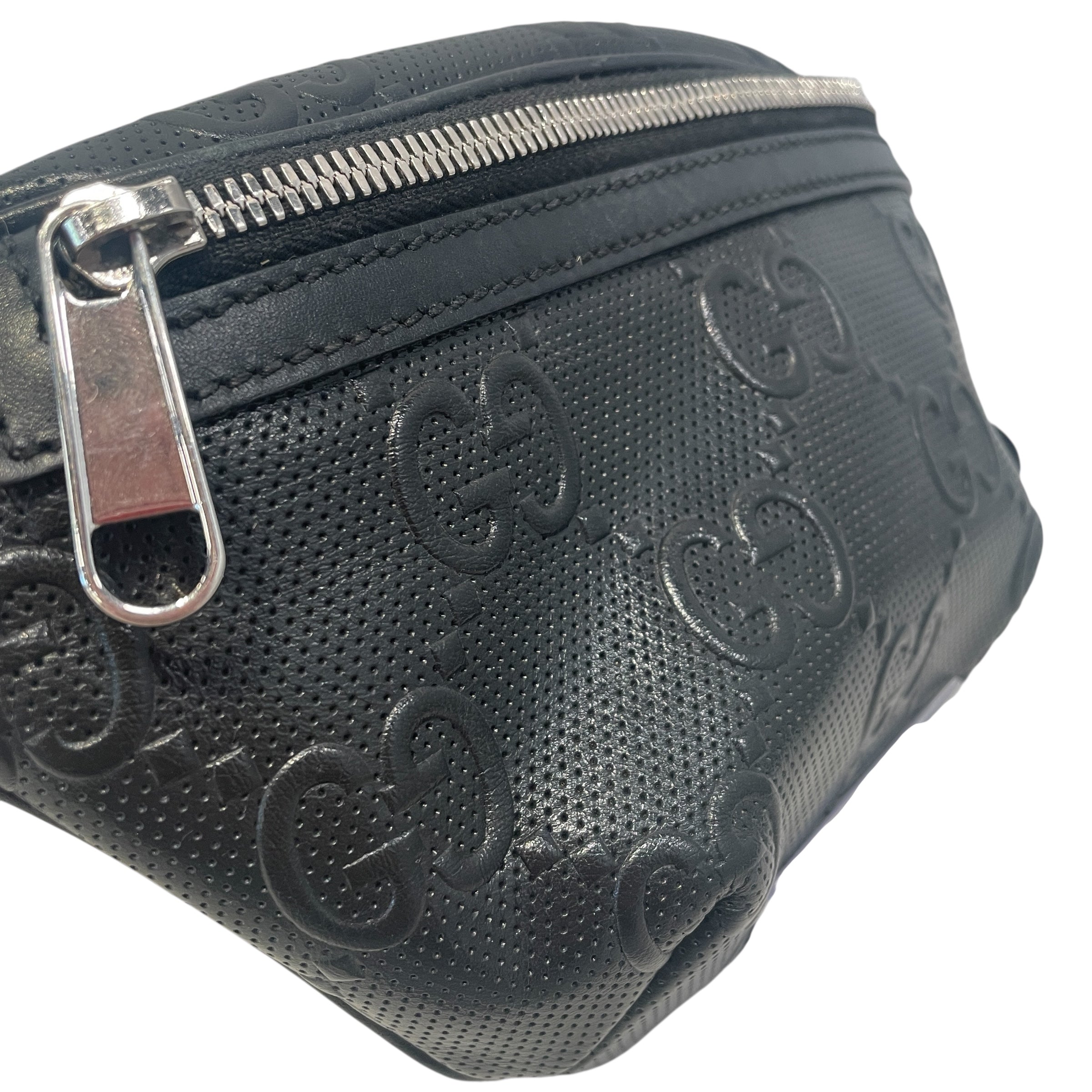 GUCCI/Fanny Pack/Monogram/Leather/BLK/GG view 6