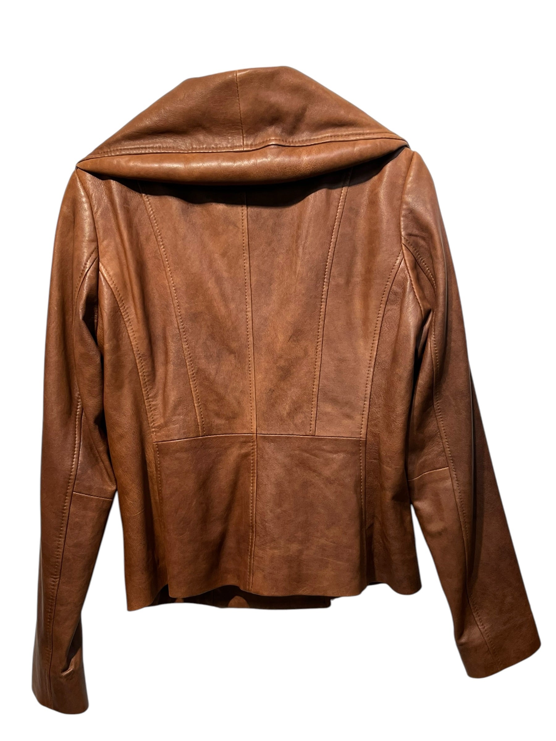 Aksara/Leather Jkt/S/Leather/BRW/light brown cow view 2