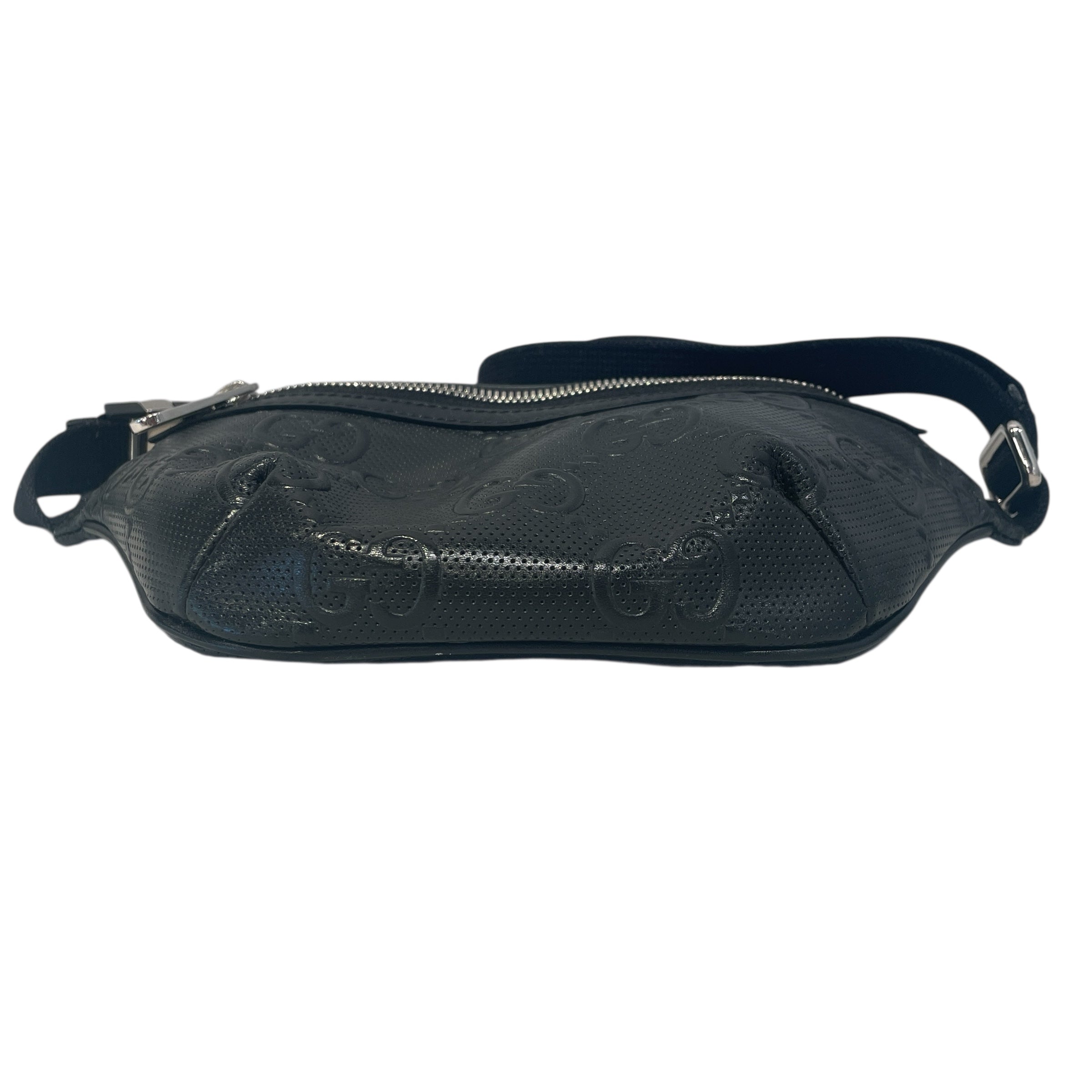 GUCCI/Fanny Pack/Monogram/Leather/BLK/GG view 3