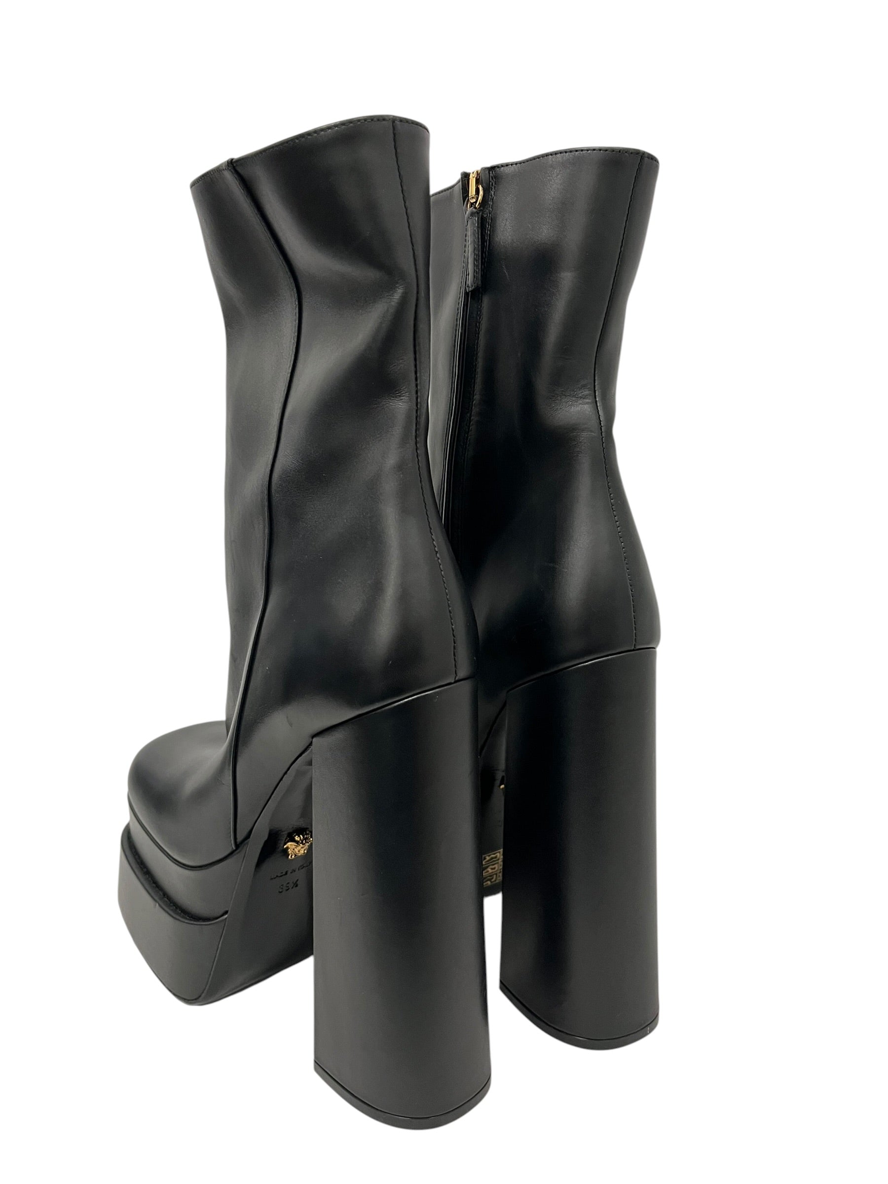VERSACE/Heels/EU 39.5/Leather/BLK/MEDUSA BOOT view 2
