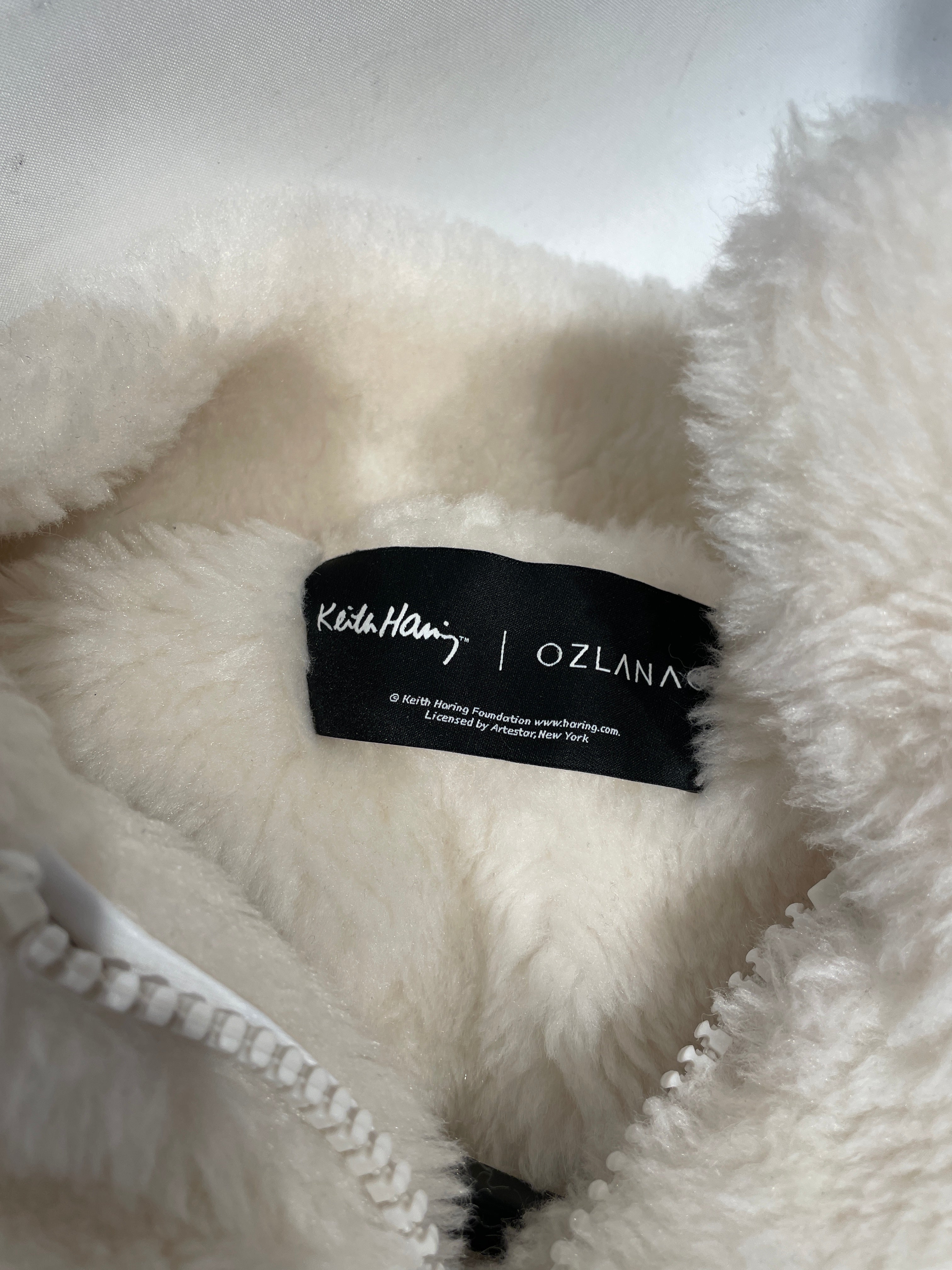 Keith Haring/Fleece Jkt/L/Cotton/WHT/White Fleece Teddy Zip view 3