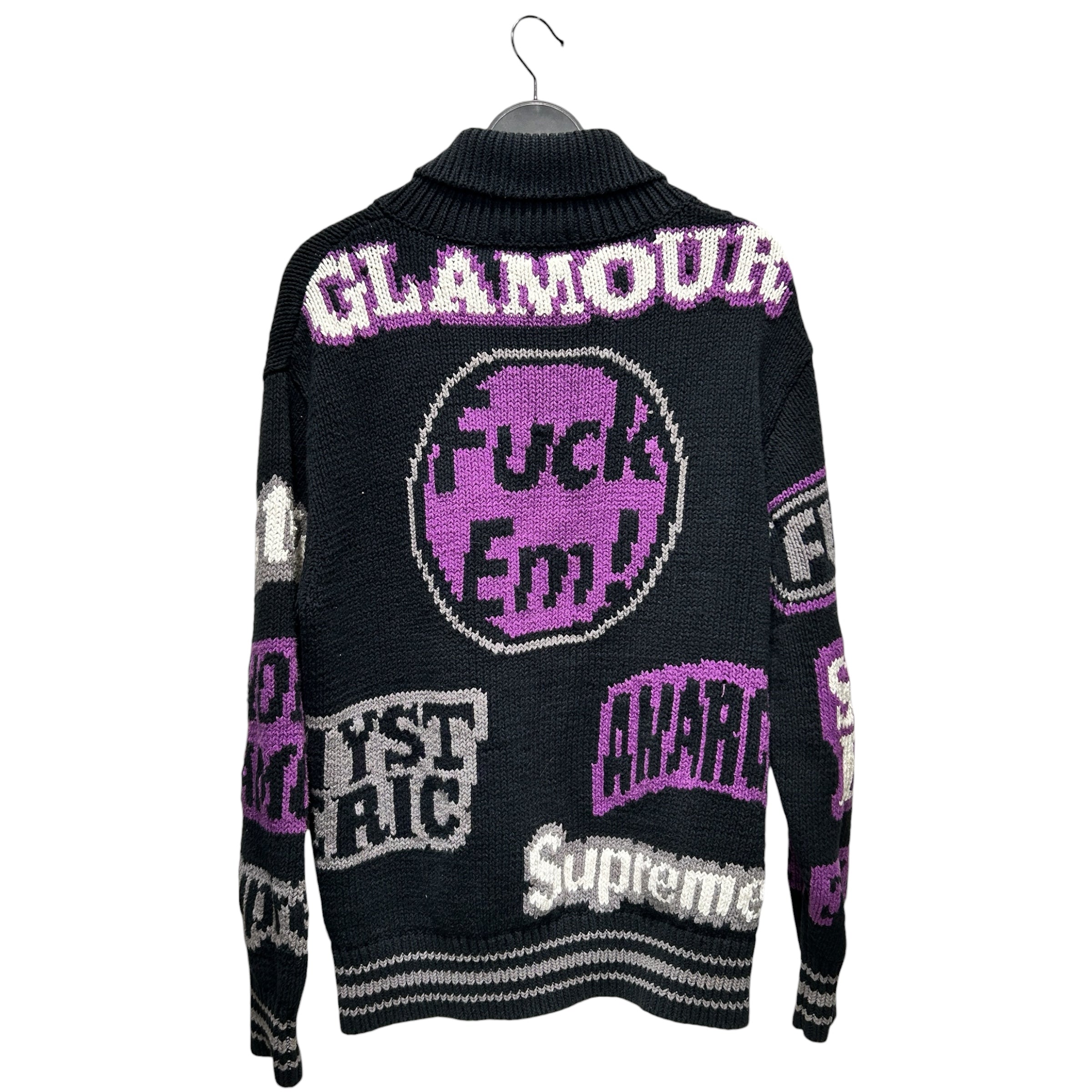 Supreme/HYSTERIC GLAMOUR/Jacket/M/Cotton/BLK/All Over Print/LOGO ZIP UP KNIT view 2