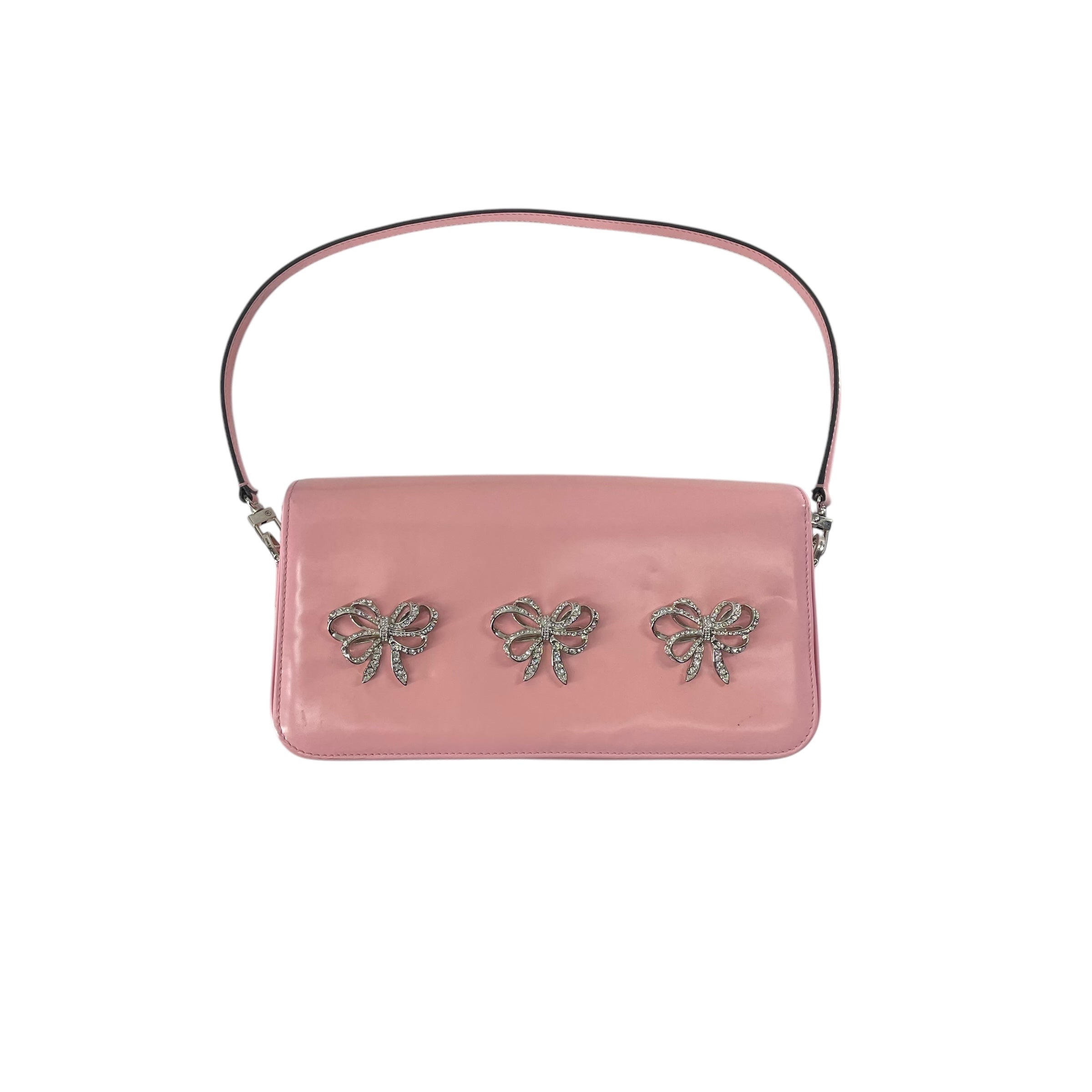 MACH & MACH/Cross Body Bag/Leather/PNK/BEDAZZLED RIBBONS view 1